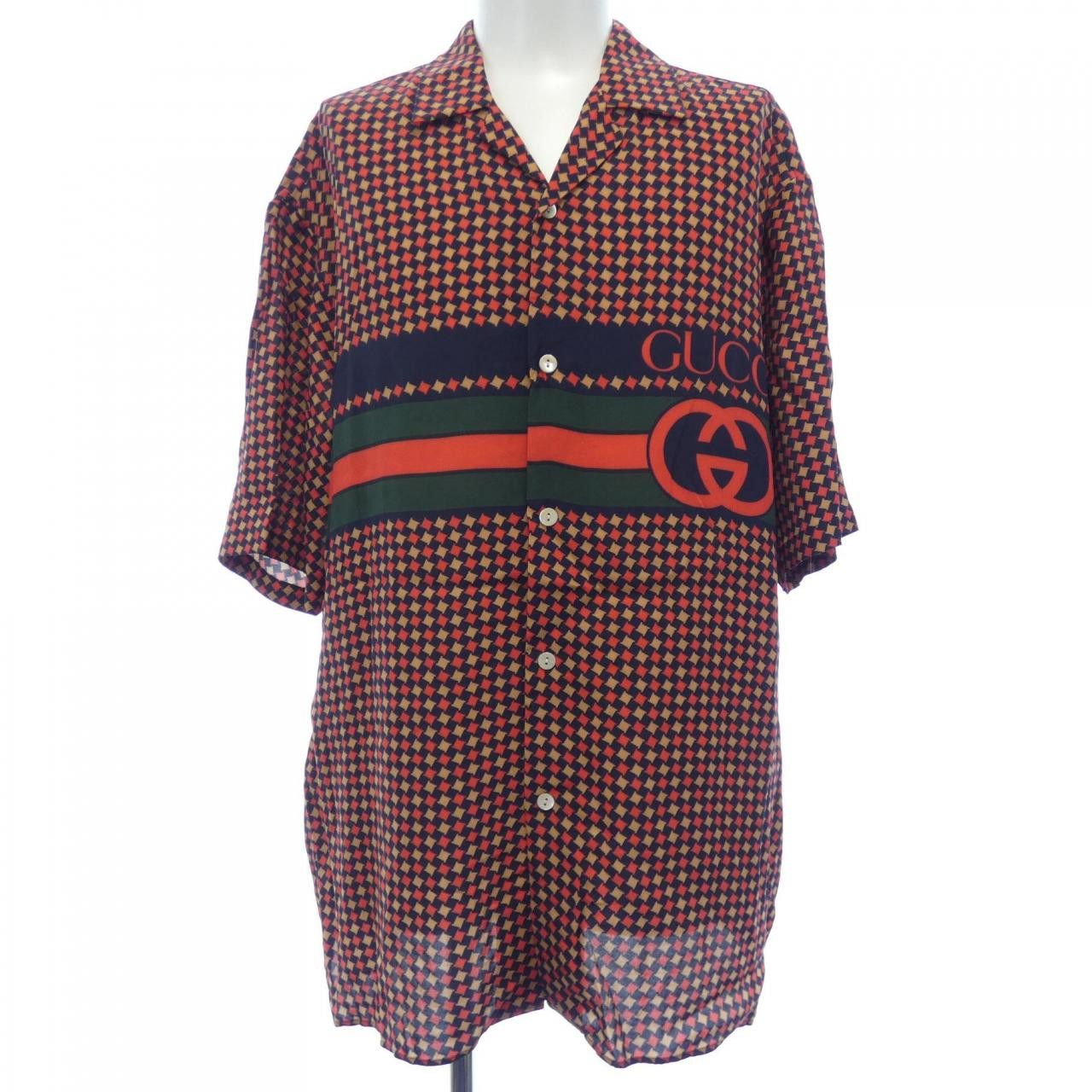 Gucci Gucci Gucci S/S Shirt Silk Shirt Textile Tops 731961ZAL6I DUTY FREE for USA Size ONE SIZE - 1 Thumbnail