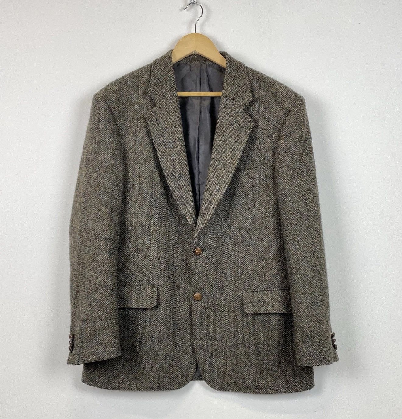 Harris Tweed Harris Tweed Gurteen Herringbone Wool 2 Button Blazer Jacket Size 42R - 1 Thumbnail