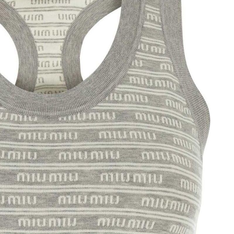 Miu Miu o1B3y1r0426 Tank Top in Grey Size XL / US 12-14 / IT 48-50 - 5 Thumbnail