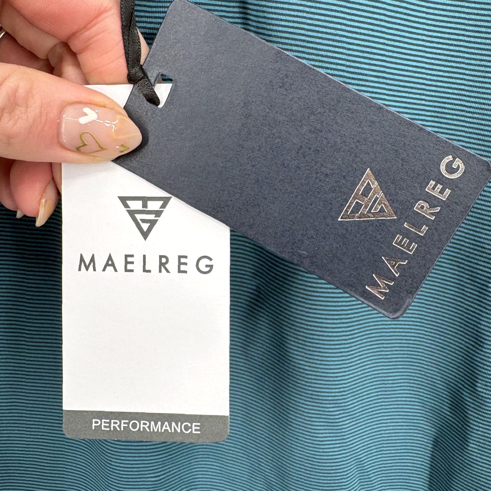 Vintage Maelreg Performance Polo Shirt Mens XL Blue Stripe Long Sleeve Golf Casual Camp Size US XL / EU 56 / 4 - 6 Thumbnail