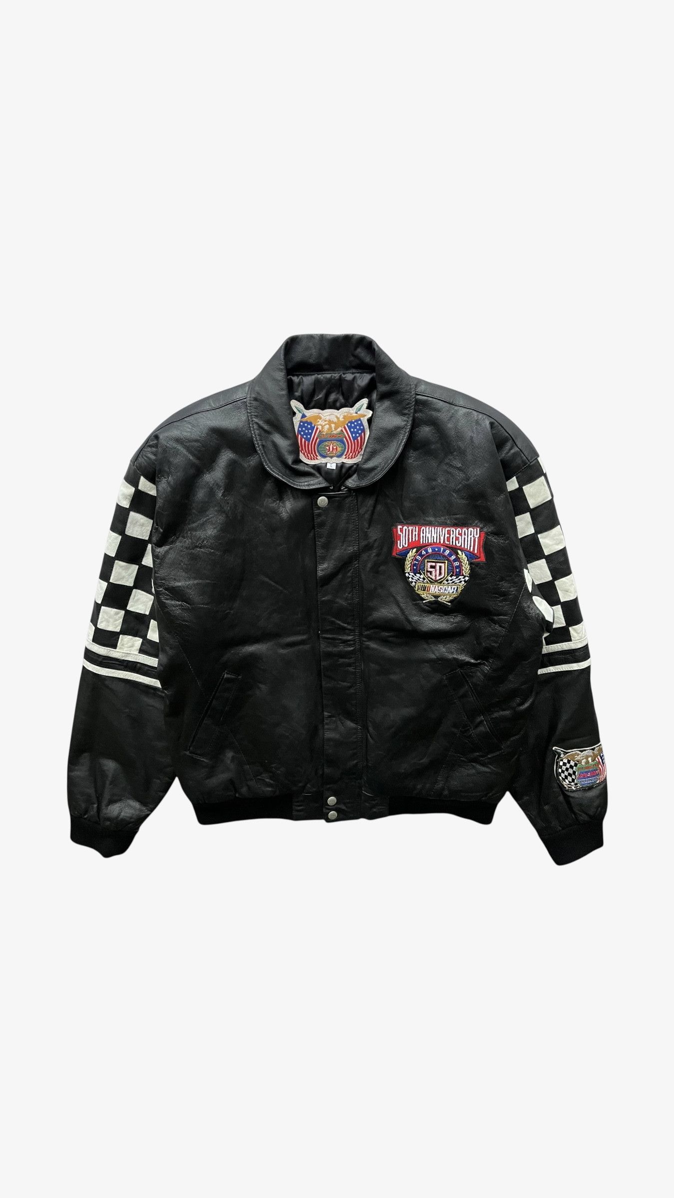 Jeff Hamilton Vintage 90s Jeff Hamilton NASCAR Anniversary Leather Jacket Size US L / EU 52-54 / 3 - 2 Thumbnail