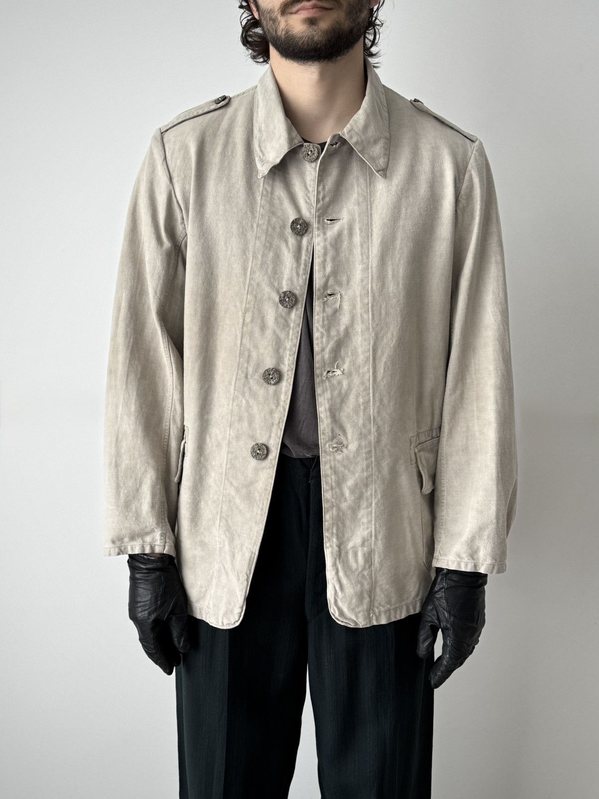 Vintage Vintage 1940s Swedish Army M39 Work Jacket Size US M / EU 48-50 / 2 - 1 Thumbnail