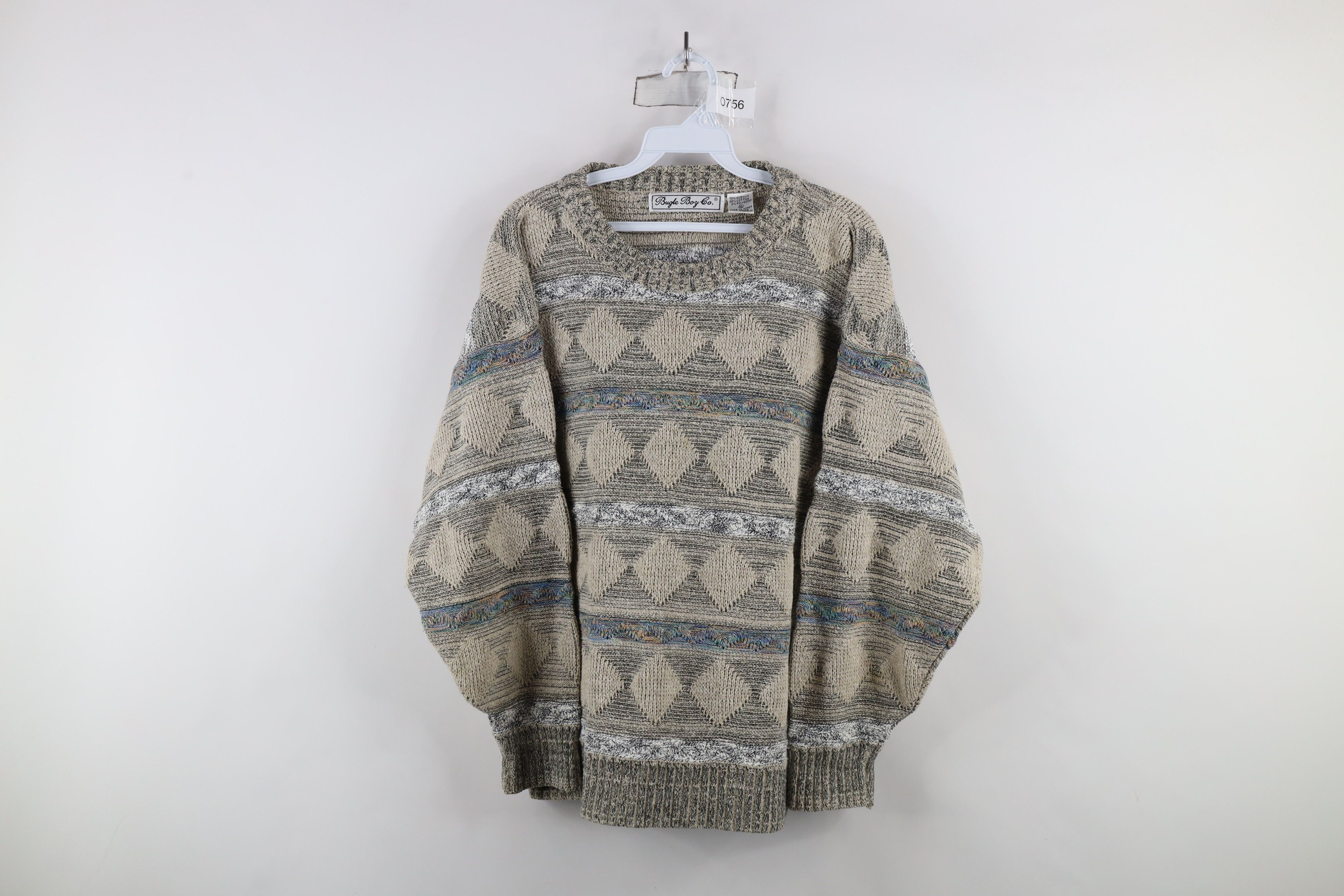Vintage Vintage 90s Coogi Style Diamond Knit Crewneck Sweater Size XL / US 12-14 / IT 48-50 - 1 Thumbnail