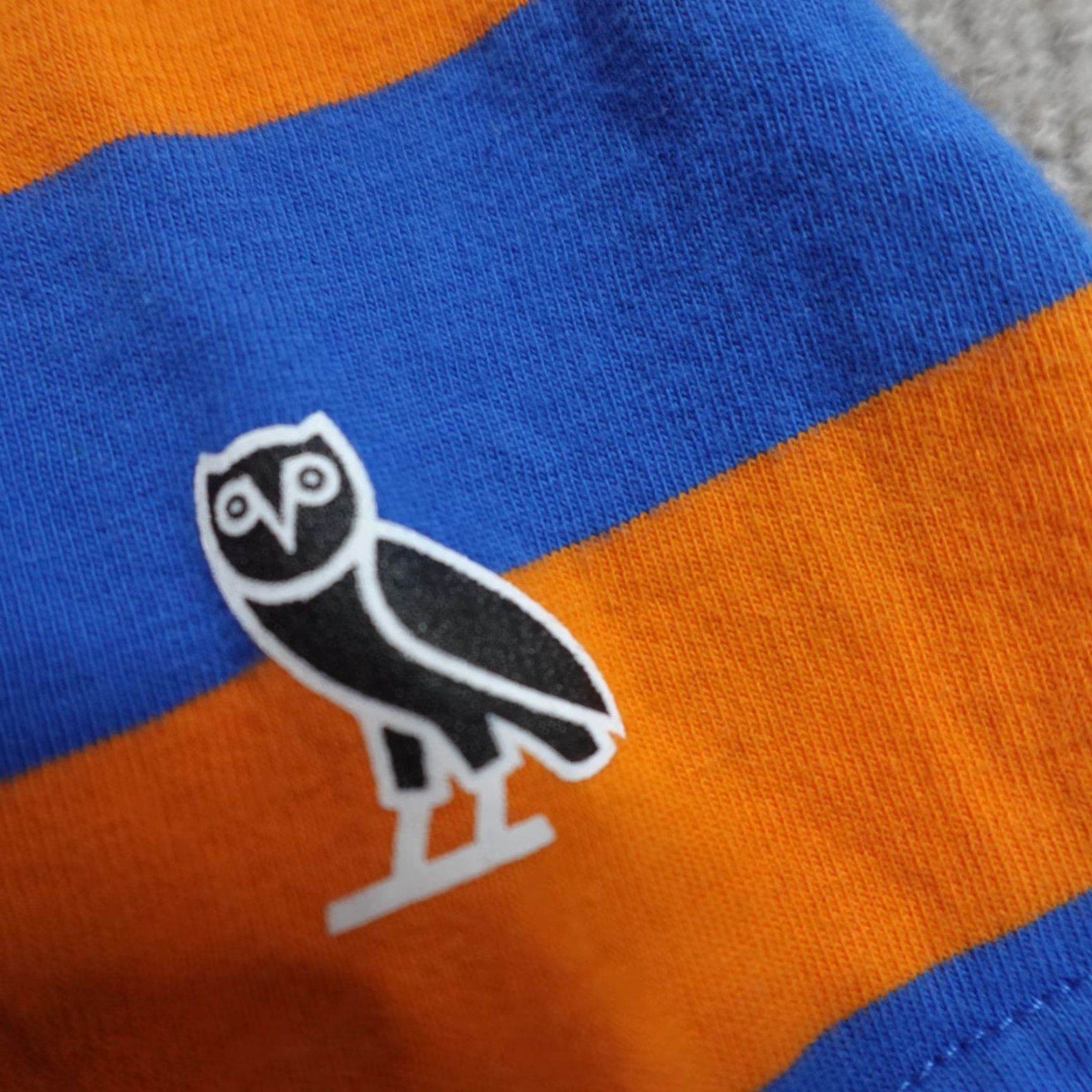 Vintage OVO Shirt Orange Blue Striped Crew Neck Short Sleeve Medium Men Canada Made T-Shirt 2020s Size US M / EU 48-50 / 2 - 2 Thumbnail