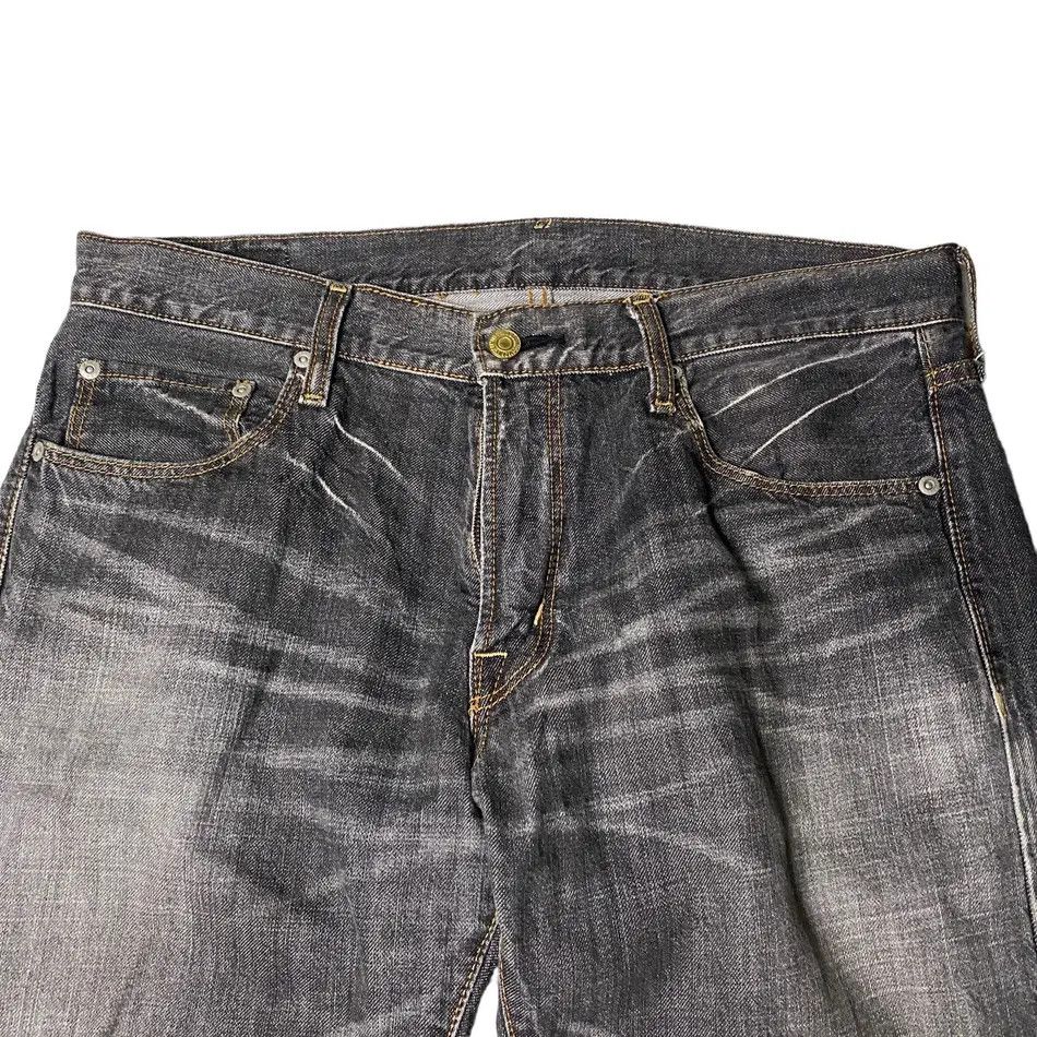 Japanese Brand 2000's CrackEvo Flared Seawash Straight Cut Denim Size US 34 / EU 50 - 3 Thumbnail