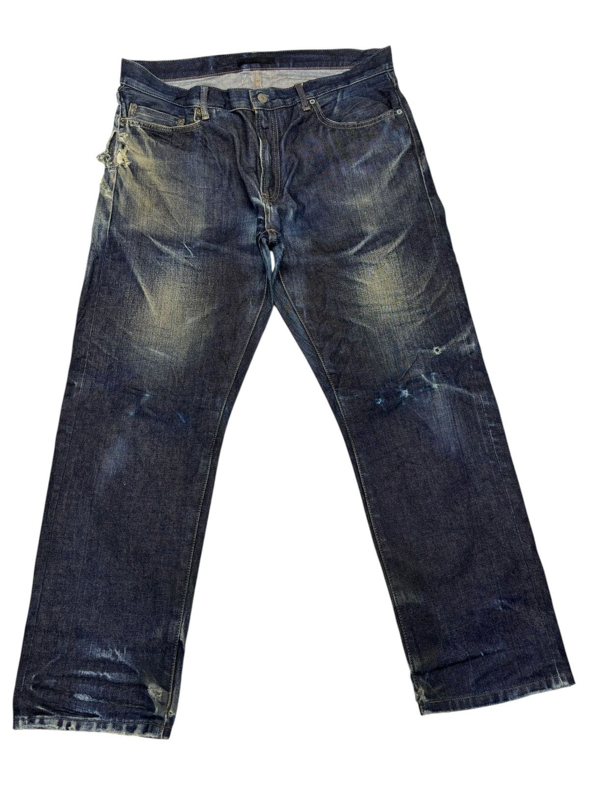 Undercover × Uniqlo VINTAGE UNIQLO DESTROYED DENIM JEANS Size US 35 - 8 Thumbnail
