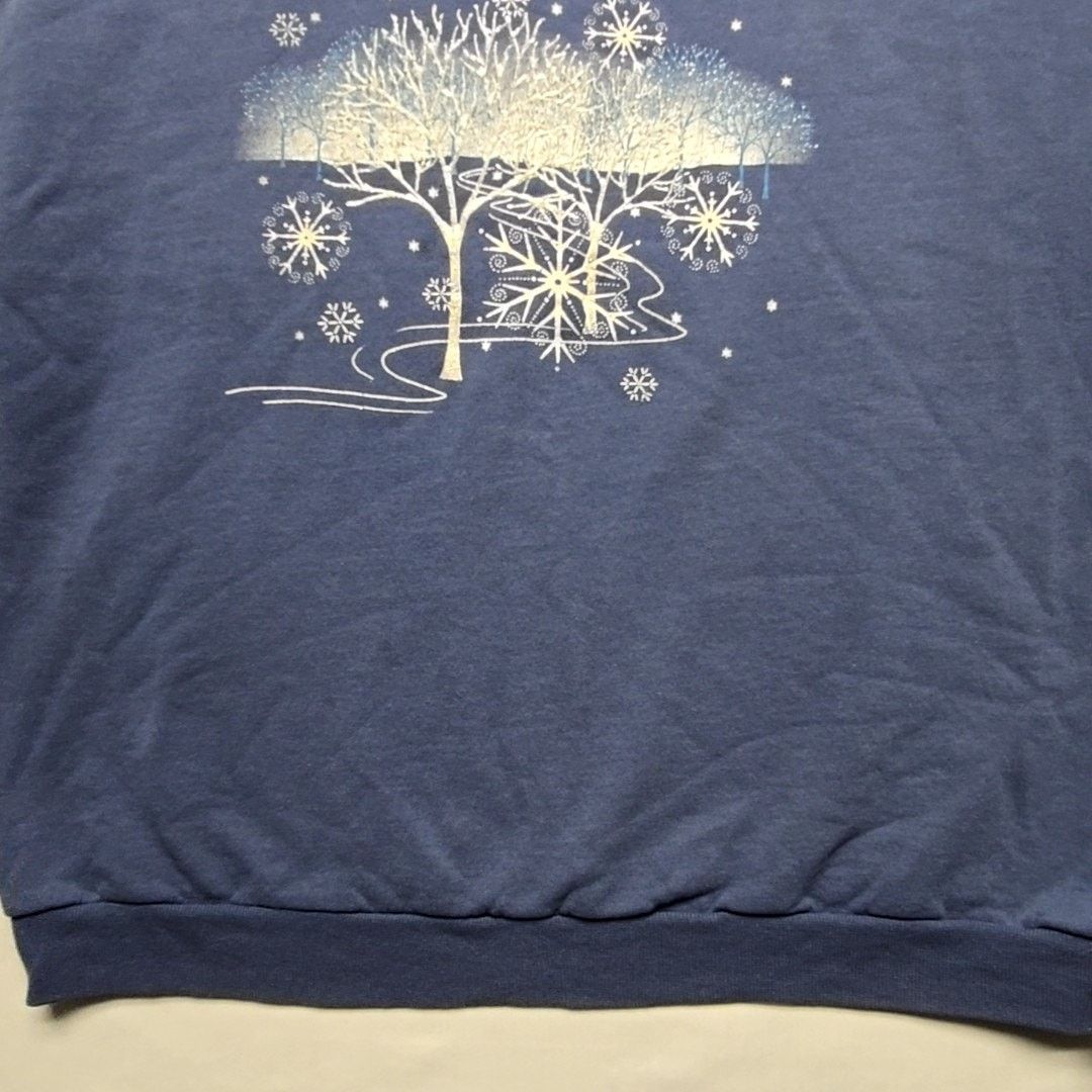 Jerzees Vintage Winter Sweatshirt Graphic Trees Large Crewneck 90s Size L / US 10 / IT 46 - 3 Thumbnail