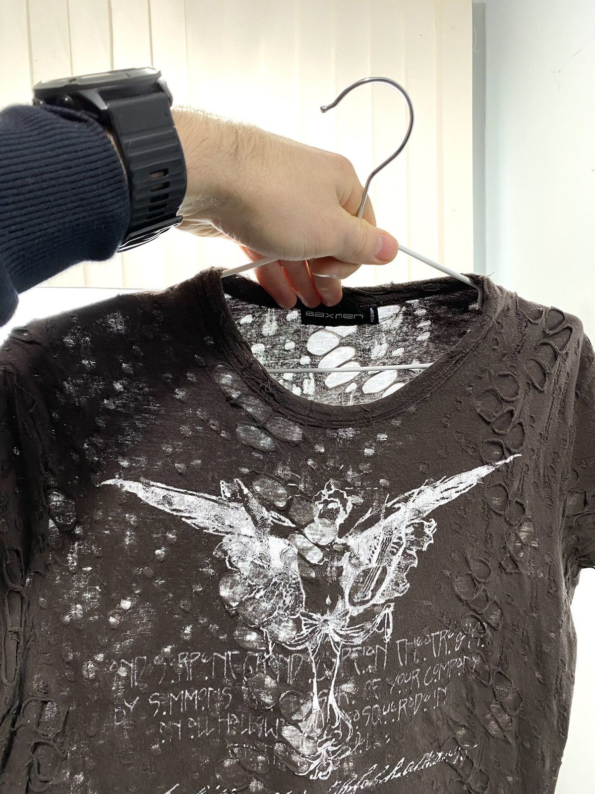 Hysteric Glamour Vintage Y2K Abstract Angel Mesh Printed T Shirt Size M / US 6-8 / IT 42-44 - 9 Thumbnail