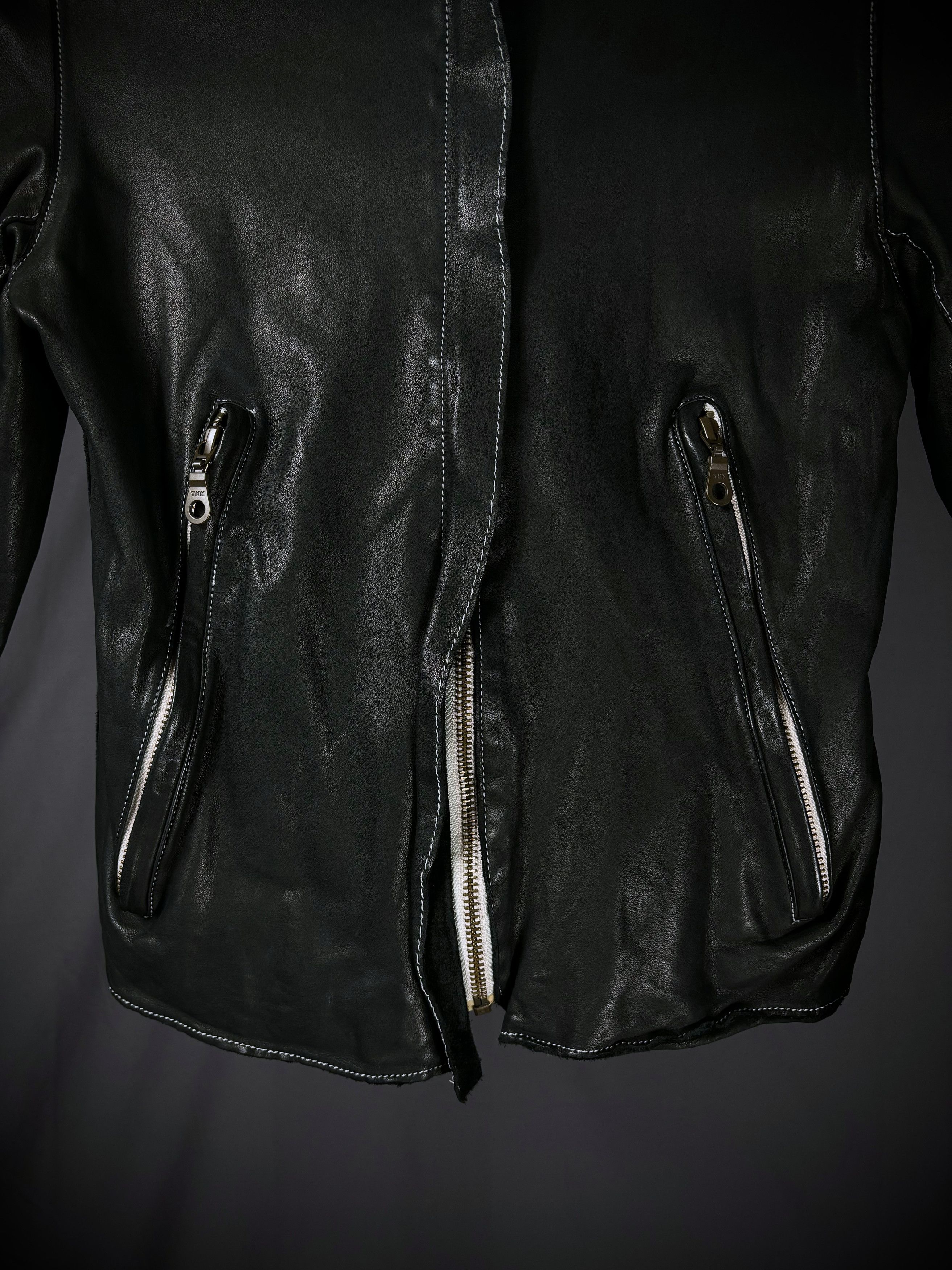 Japanese Brand Sisii Contrast Stitch Washable Leather Jacket Size XXS / US 00 / IT 34 - 4 Thumbnail