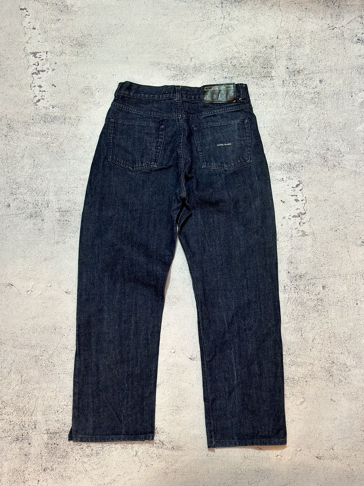 image of Stone Island Denim Logo Y2K Vintage Straight Pants Jeans, Men's (Size 32)