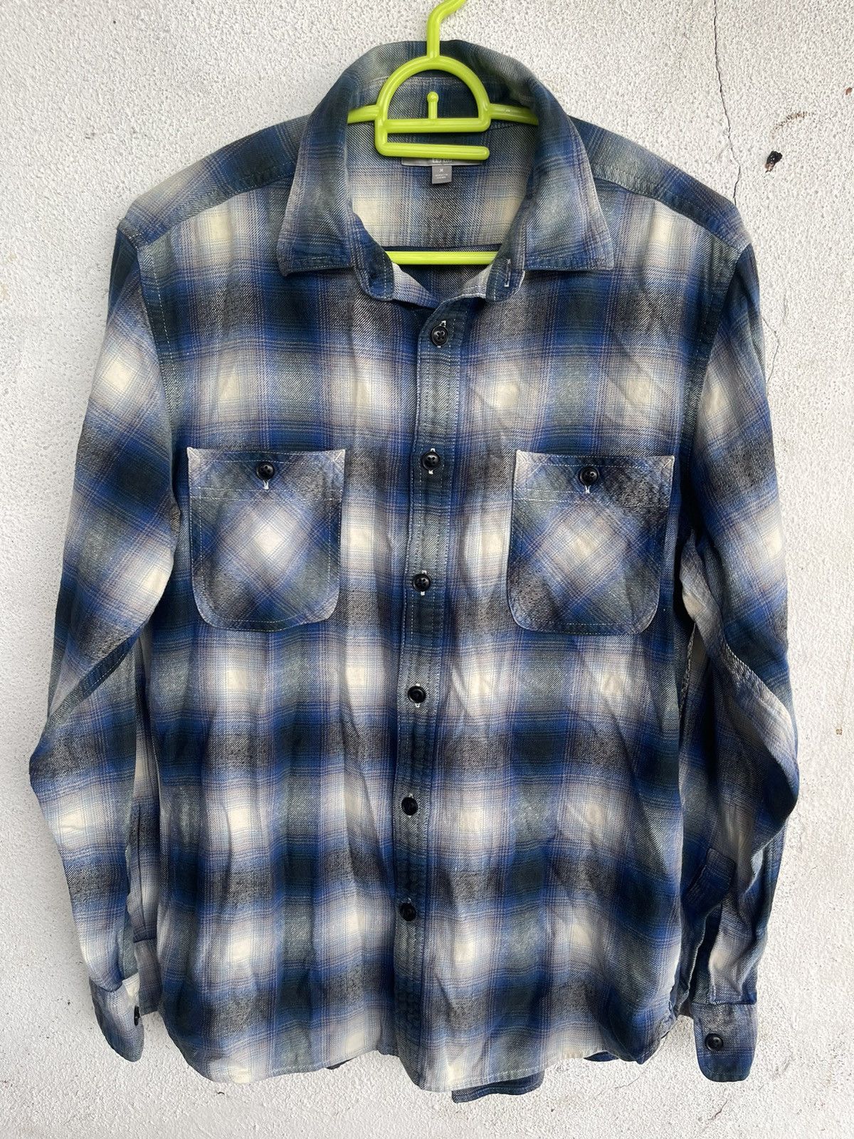 Beams Plus × Japanese Brand × Uniqlo Vintage Shadow Plaid Flannel Shirt Uniqlo Japan Size US M / EU 48-50 / 2 - 1 Thumbnail