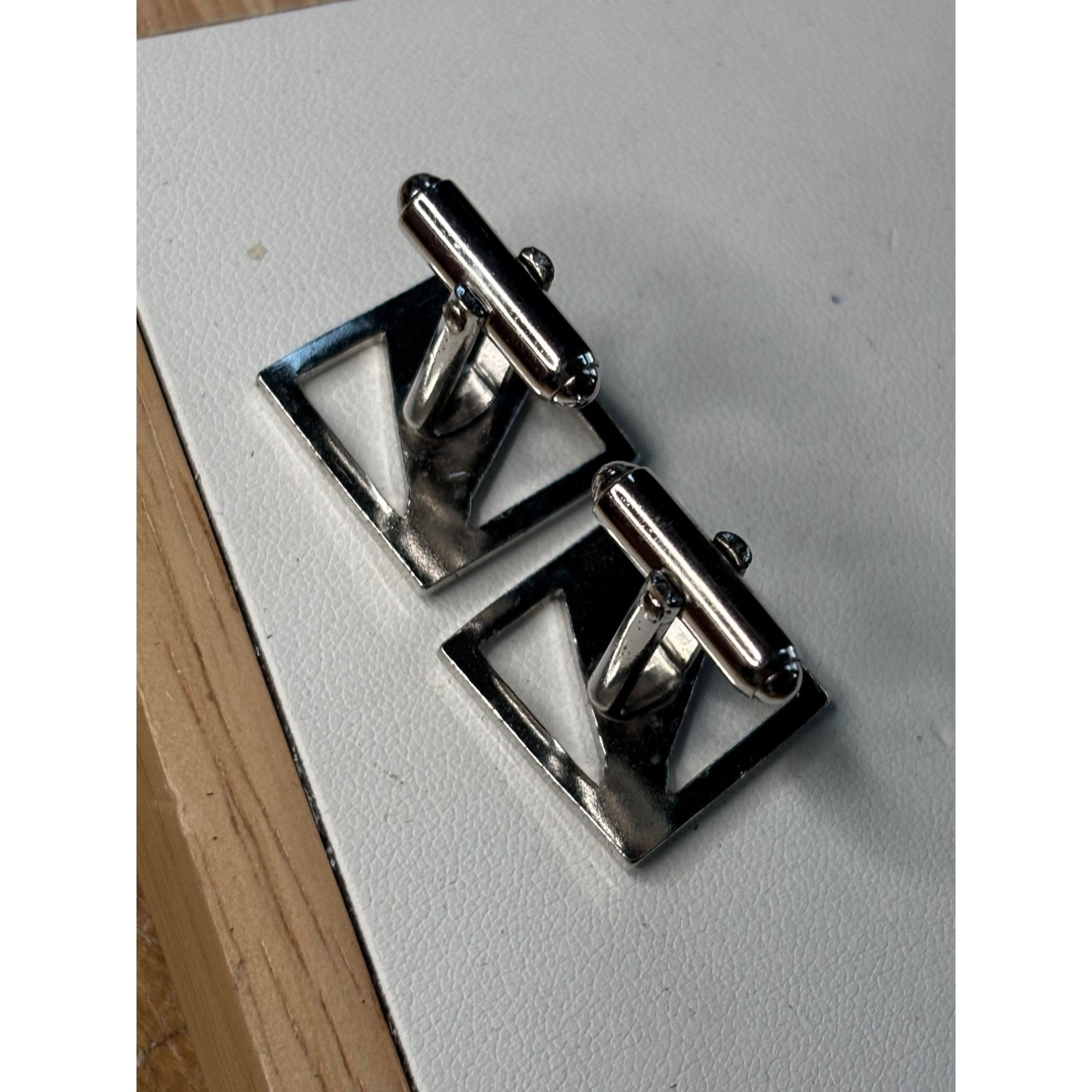 Other Vintage Silver Square Art Deco-Inspired Cufflinks With Etche Size ONE SIZE - 6 Thumbnail
