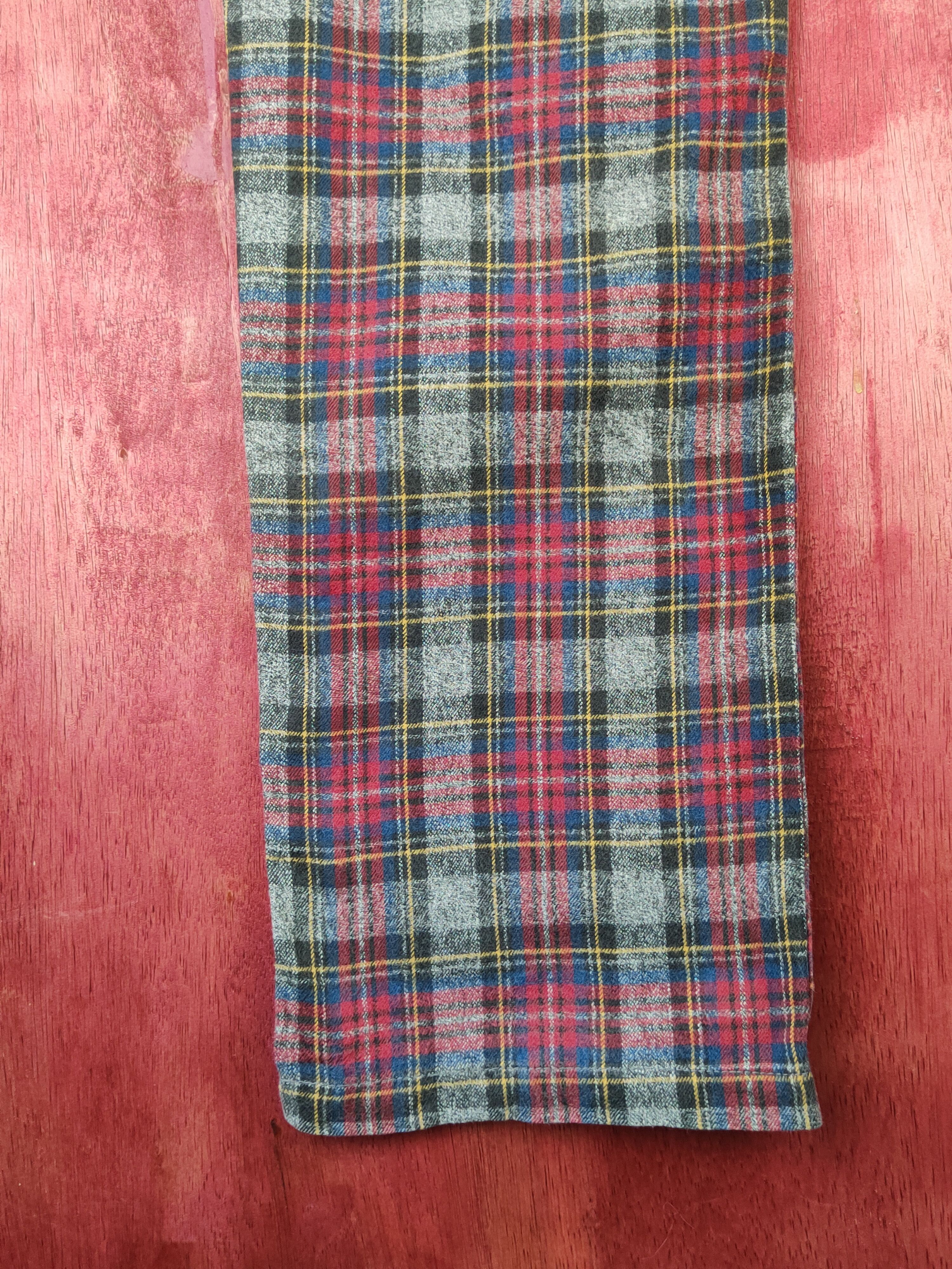 Japanese Brand Duffer of St George Red checkered punk Casual Pants #S1479 Size US 35 - 9 Thumbnail