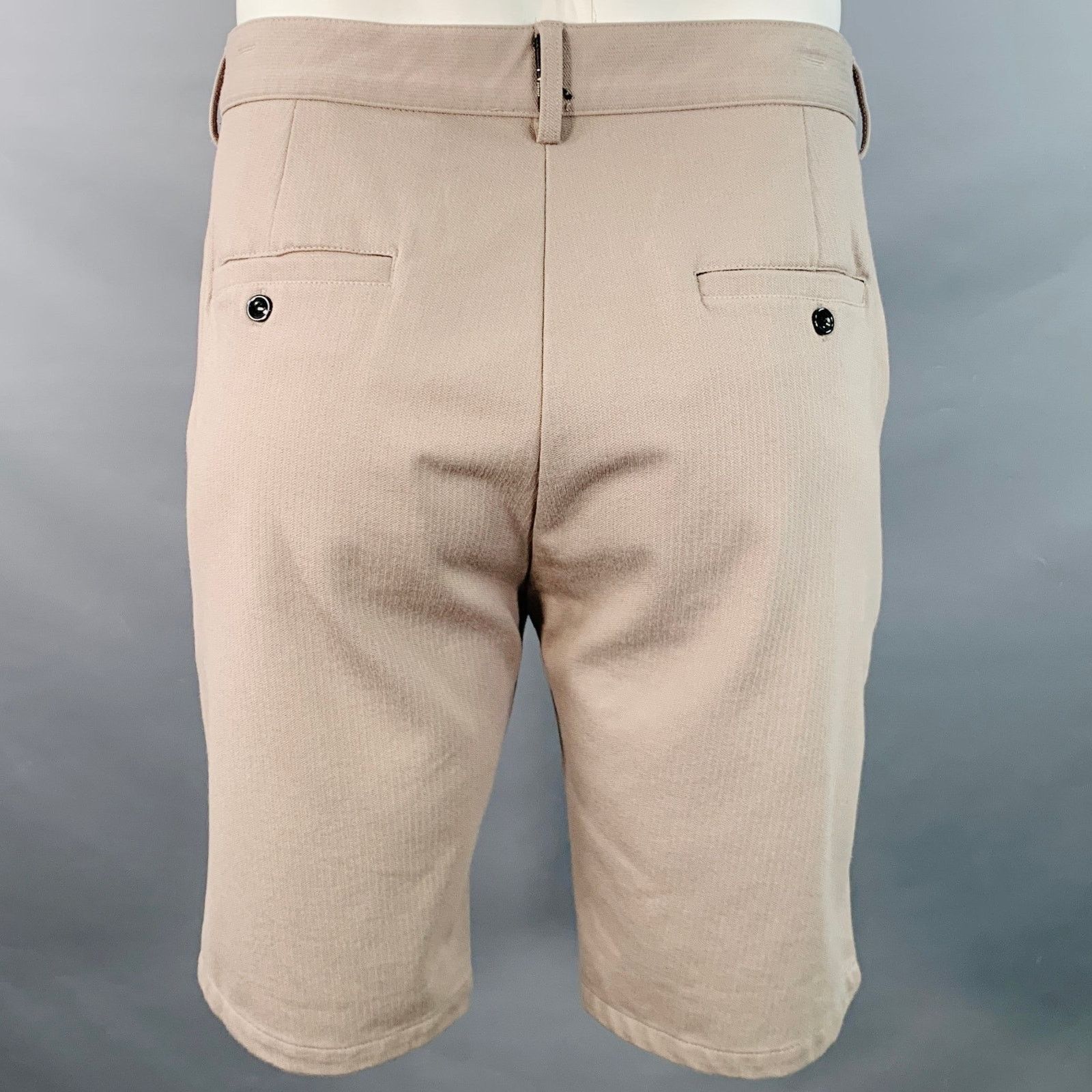 Other MAUVAIS Size 36 Tan Herringbone Rayon Blend Zip Fly Shorts Size US 36 / EU 52 - 2 Thumbnail