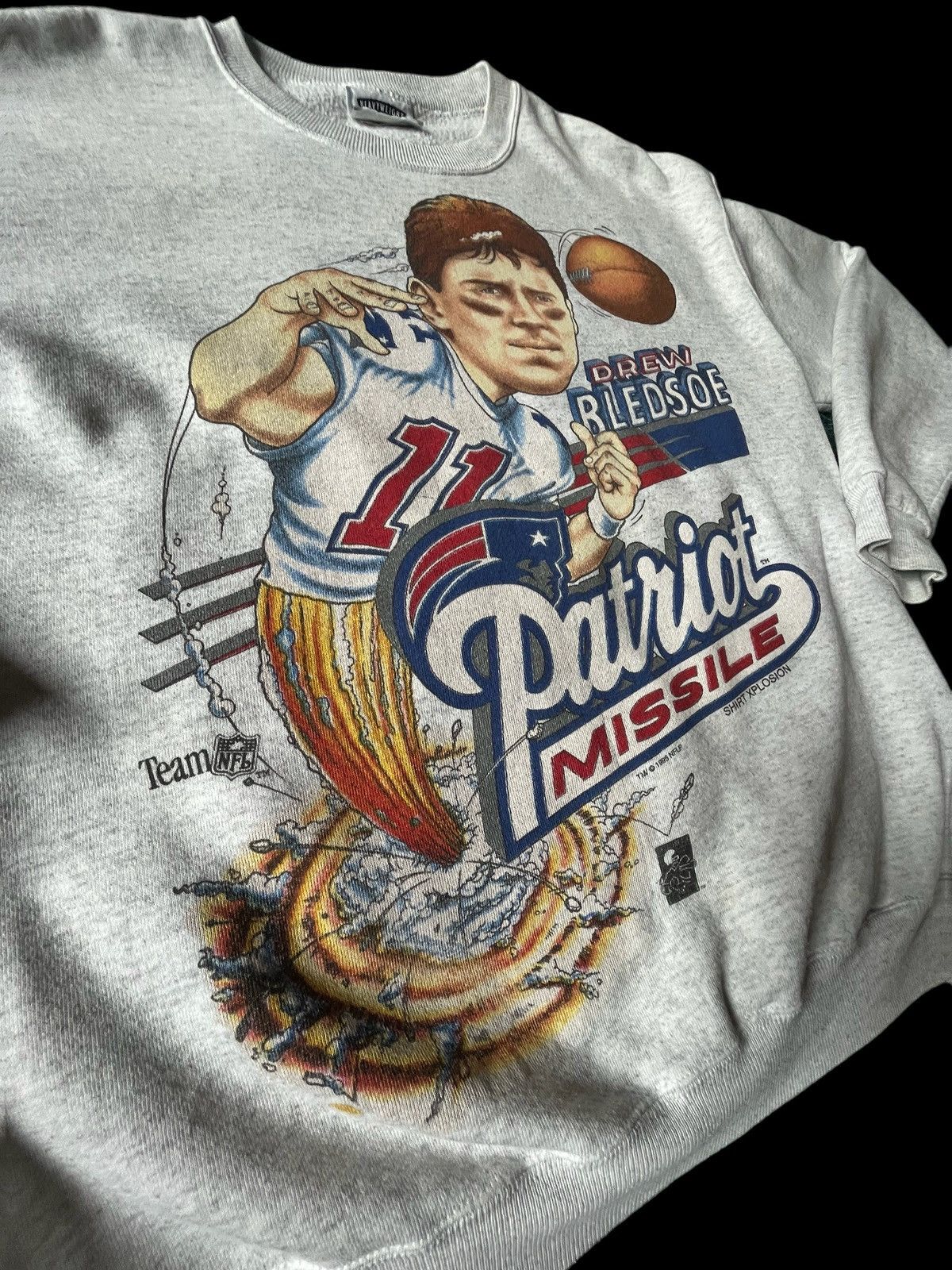 NFL New England Patriots 1995 Drew Bledsoe shirt Xplosion L Size US L / EU 52-54 / 3 - 4 Thumbnail