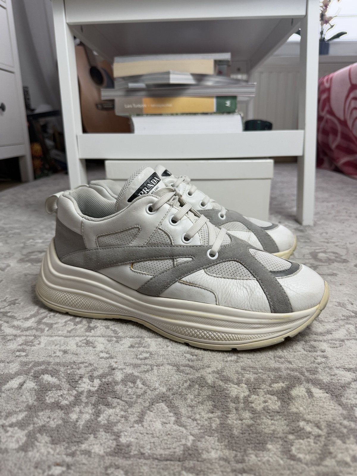 Designer × Prada Prada Milano low top leather platform sneakers US11.5 luxury Size US 11.5 / EU 44-45 - 1 Thumbnail