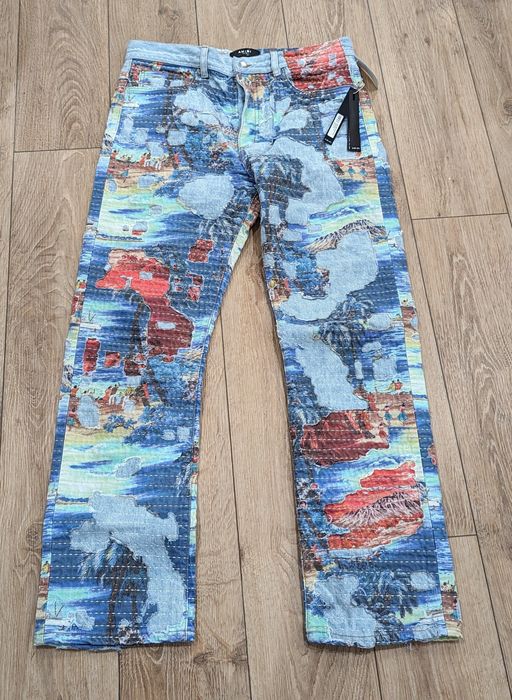 Blue Aloha straight-fit jeans, Amiri