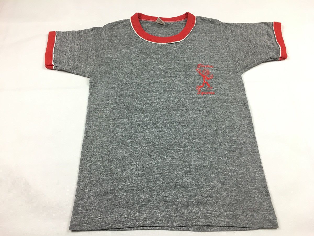 Vintage 90s Electric Square Ringer Rayon 12% Printed Tee T-shirt Size US S / EU 44-46 / 1 - 1 Thumbnail