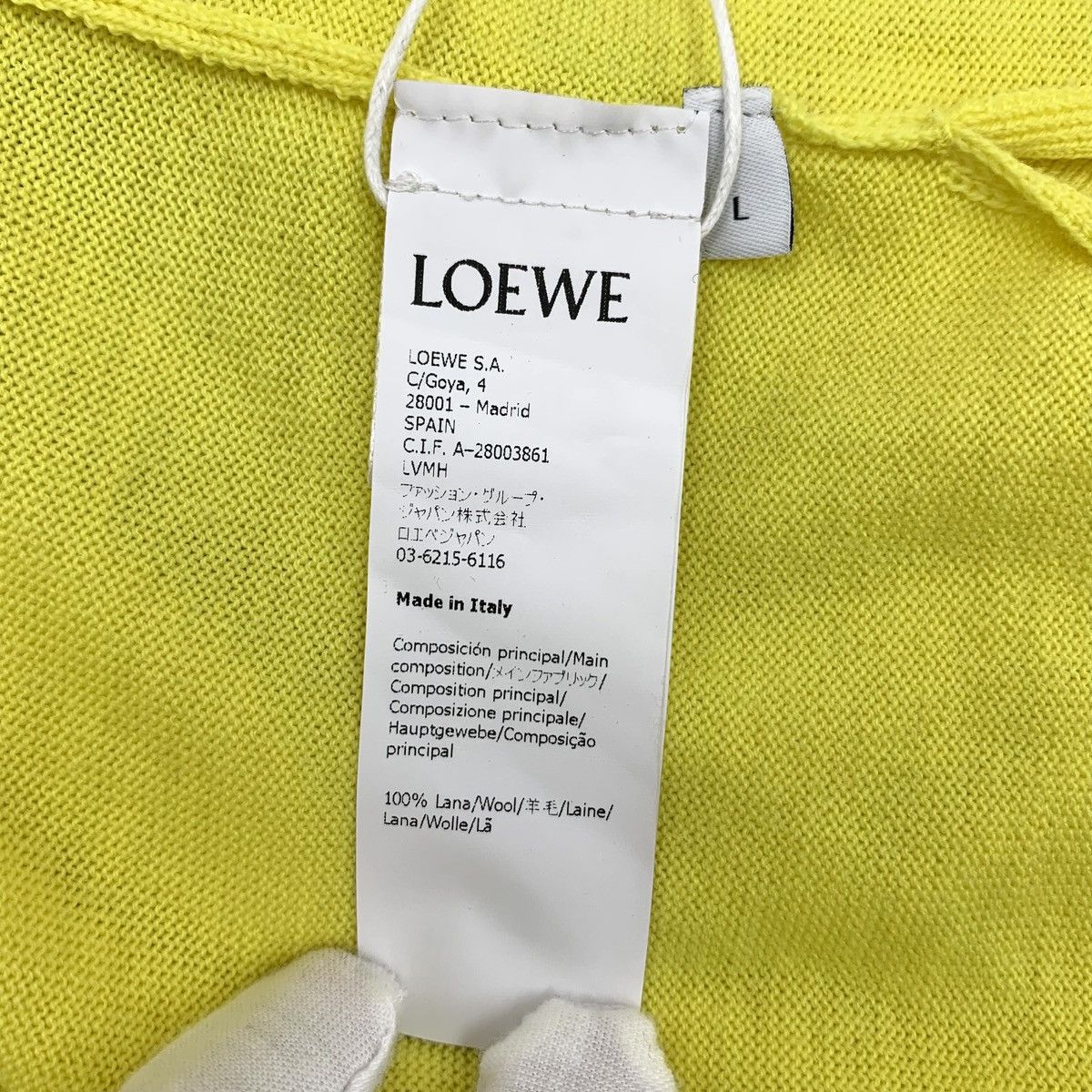 Loewe Loewe Yellow Logo Embroidered Wool Knit Sweater K26WX Size L / US 10 / IT 46 - 6 Thumbnail