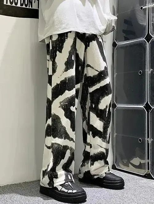 Japanese Brand × Jean Blue Black Tie-dye Baggy Jeans Size US 31 - 1 Thumbnail