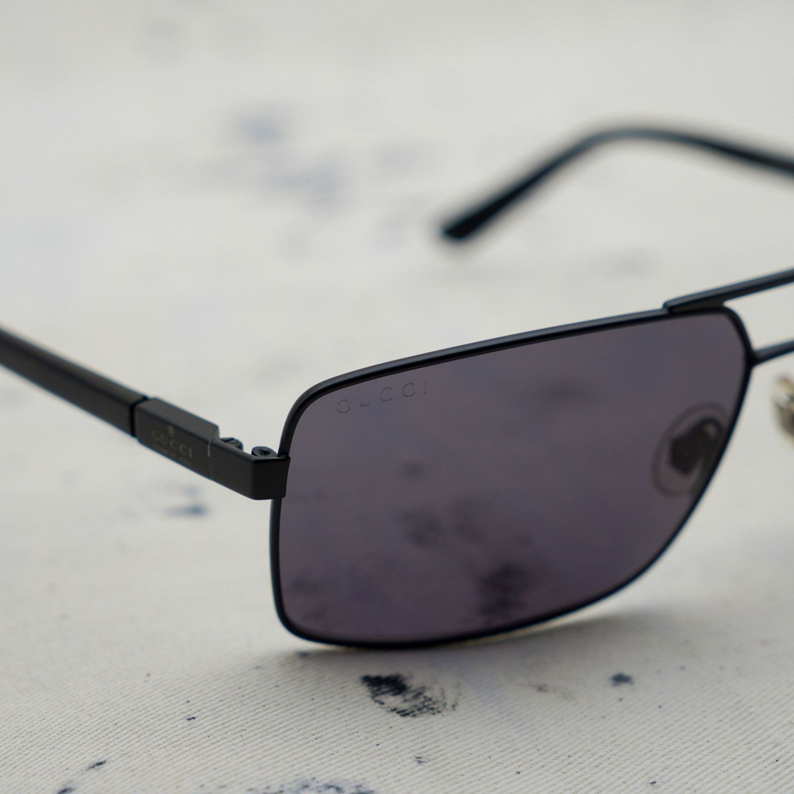 Gucci Vintage gucci gg 1950 tinted lens rectangular sunglasses Size ONE SIZE - 5 Thumbnail