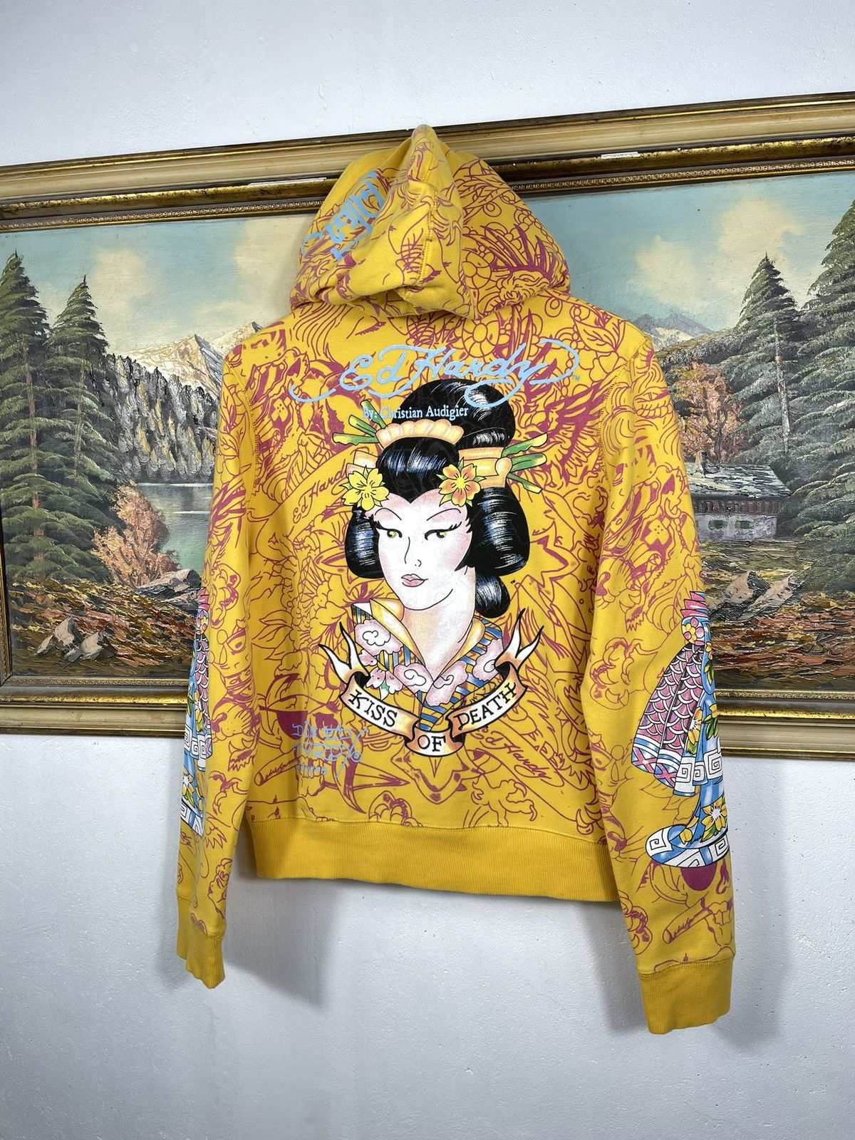 Christian Audigier Ed Hardy Retro 00s Hoodie With Crystals Affliction Grunge Size M / US 6-8 / IT 42-44 - 8 Thumbnail