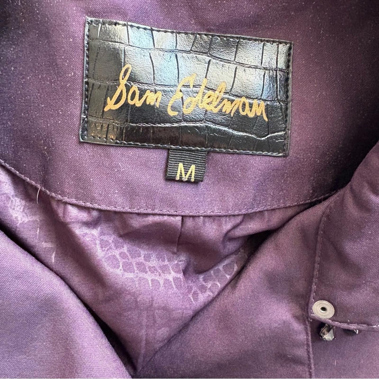 Designer Sam Edelman Purple Studded Belted Trench Coat Women’s M Size M / US 6-8 / IT 42-44 - 8 Thumbnail