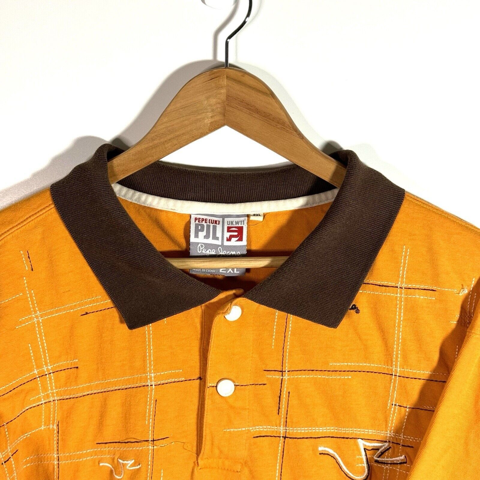 Pepe Jeans × Vintage VTG 2000’s Pepe Jeans London Polo Shirt Yellow Size 2XL Y2K Size US XXL / EU 58 / 5 - 4 Thumbnail