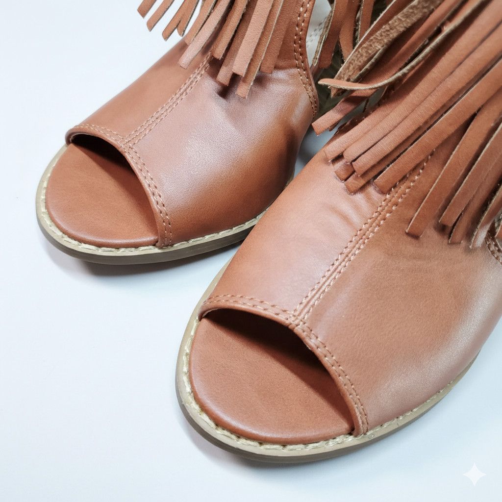 Other Nature Breeze Size 6.5 Brown Tan Sandal Block Vegan Leather Size US 6.5 / IT 36.5 - 8 Thumbnail