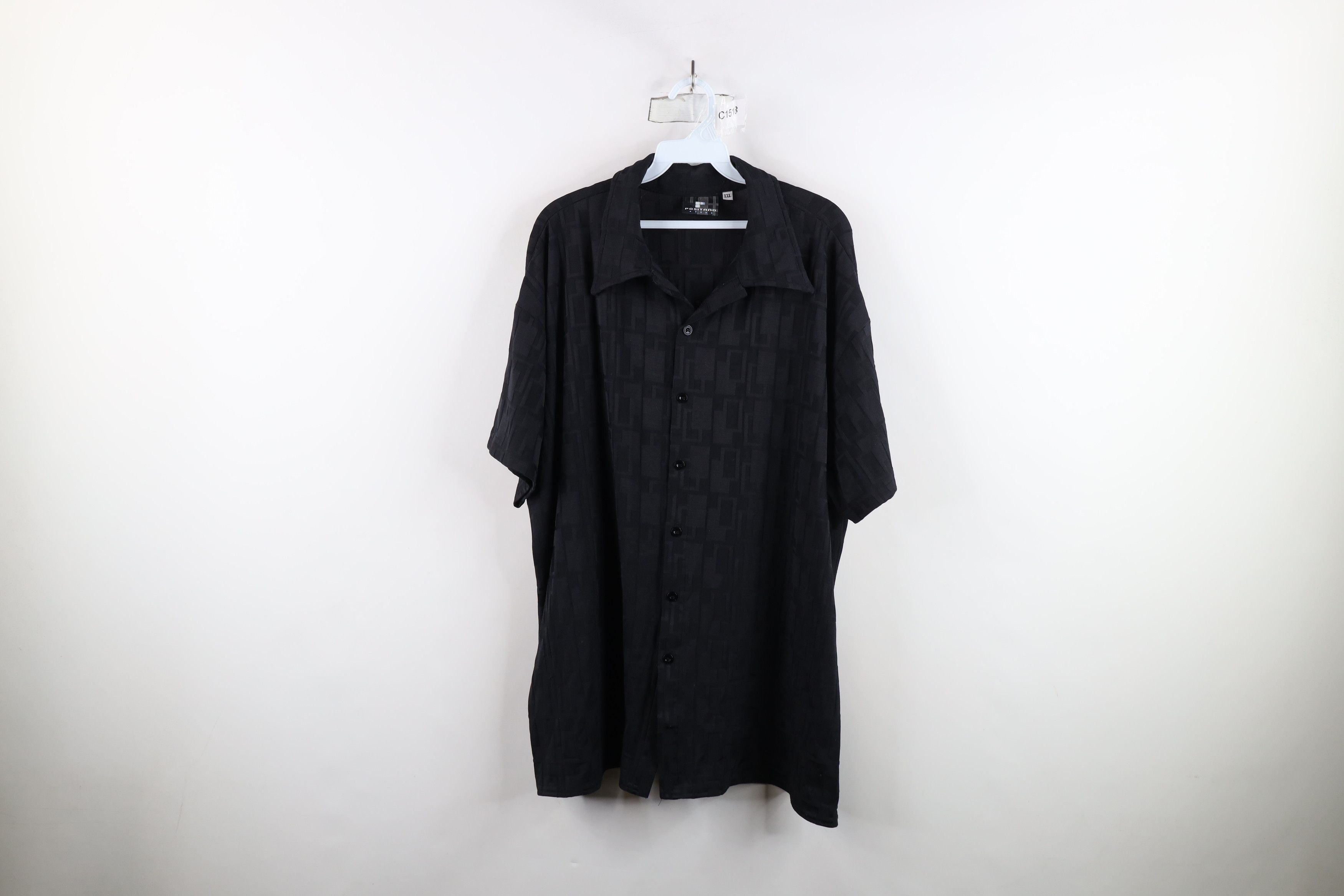 Vintage Vintage 90s Streetwear Dance Rave Button Shirt Black USA Size US XXL / EU 58 / 5 - 1 Thumbnail