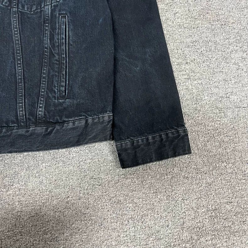 Balenciaga Balenciaga Back Embroidered Black and Pink Denim Jacket Size XS / US 0-2 / IT 36-38 - 5 Thumbnail