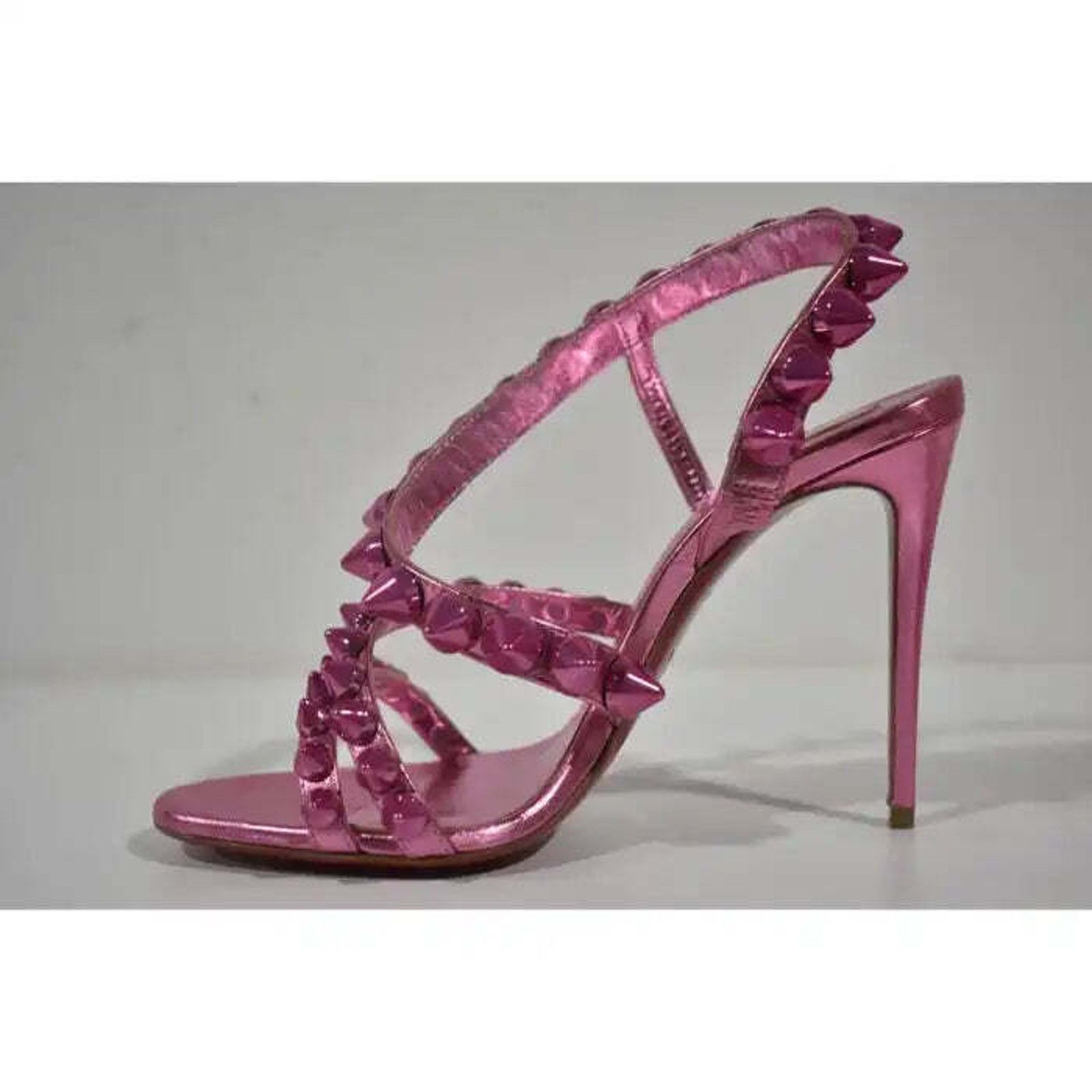 Christian Louboutin Spikita Strap 100 Confettis Pink Strappy Sandal Heel Pump 36 Size US 6 / IT 36 - 8 Thumbnail