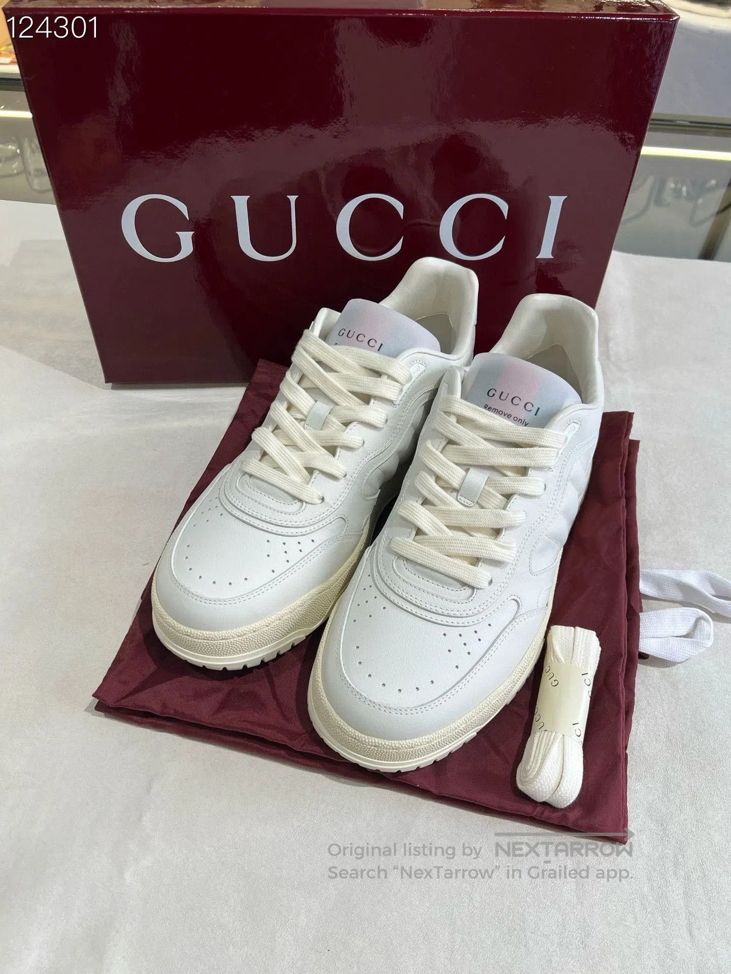 Gucci Gucci Red Green Stripe White Sneakers. Size US 9 / EU 42 - 1 Thumbnail