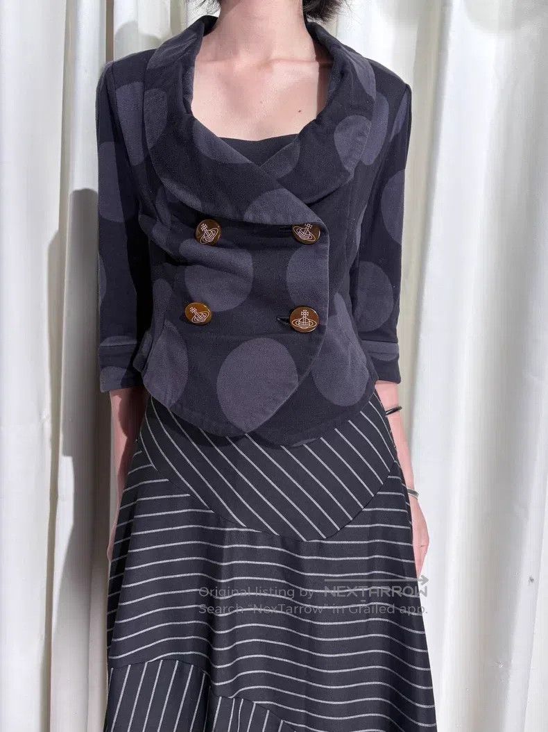 Vivienne Westwood Vivienne Westwood Vintage polka dot bow collar jacket Size L / US 10 / IT 46 - 1 Thumbnail