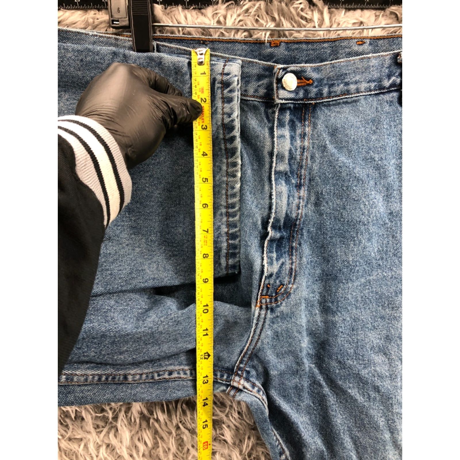 Vintage Member's Mark Jeans Solid Blue 42x30 Mens Mid Rise Regular Fit 5-Pocket Denim Cotton Blend Belt Loops Vintage? No. Size US 42 / EU 58 - 5 Thumbnail