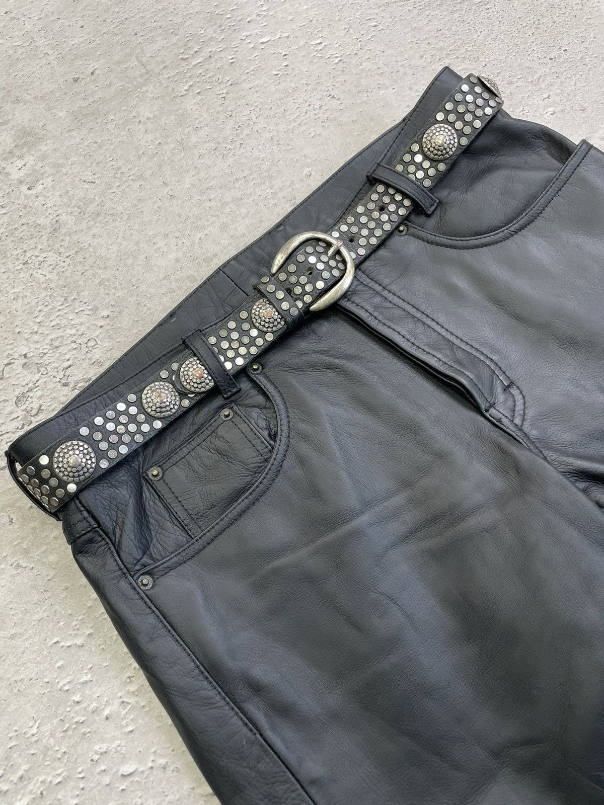 Hysteric Glamour × If Six Was Nine VINTAGE AVANT-GARDE GOTHIC LEATHER BELT RICK OWENS STYLE Size ONE SIZE - 1 Thumbnail