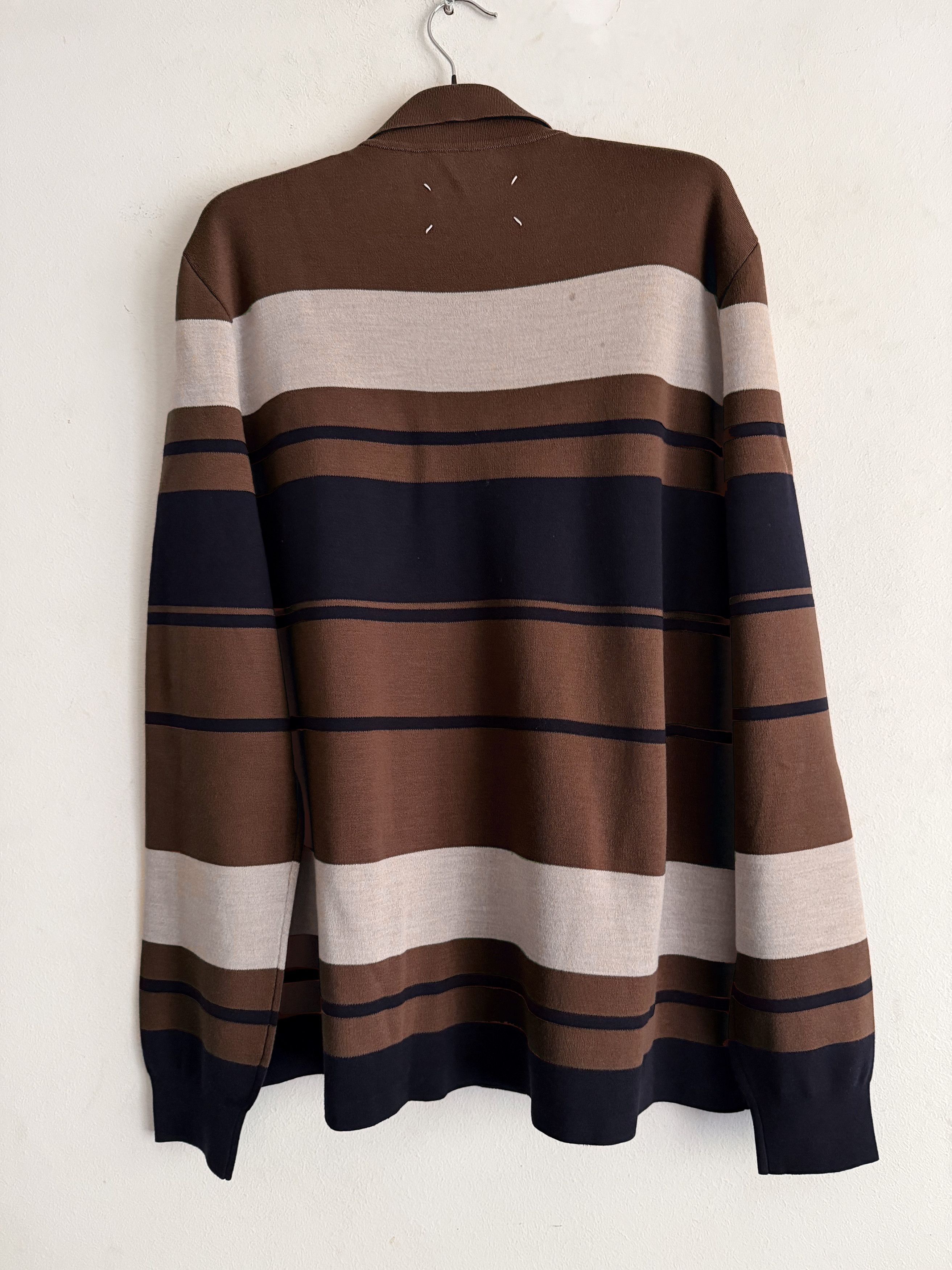Maison Margiela Striped Knit Button Front Cardigan Size US XL / EU 56 / 4 - 5 Thumbnail