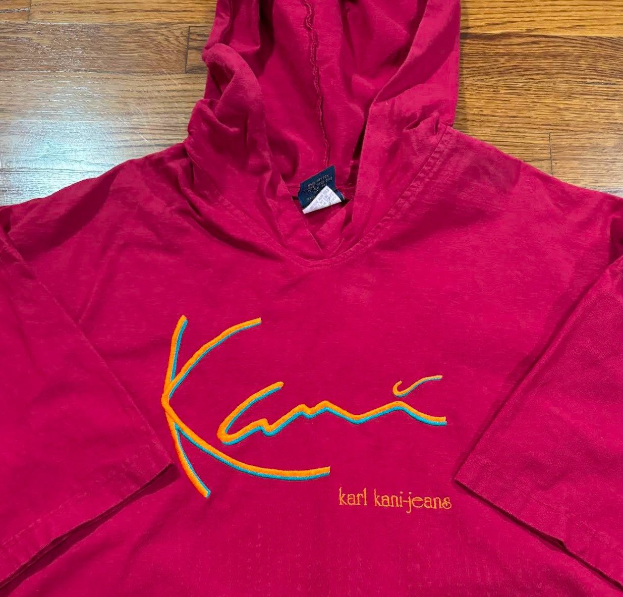 Karl Kani Vintage Karl Kani Red T Shirt Hoodie (Size XXL) Size US XXL / EU 58 / 5 - 2 Thumbnail