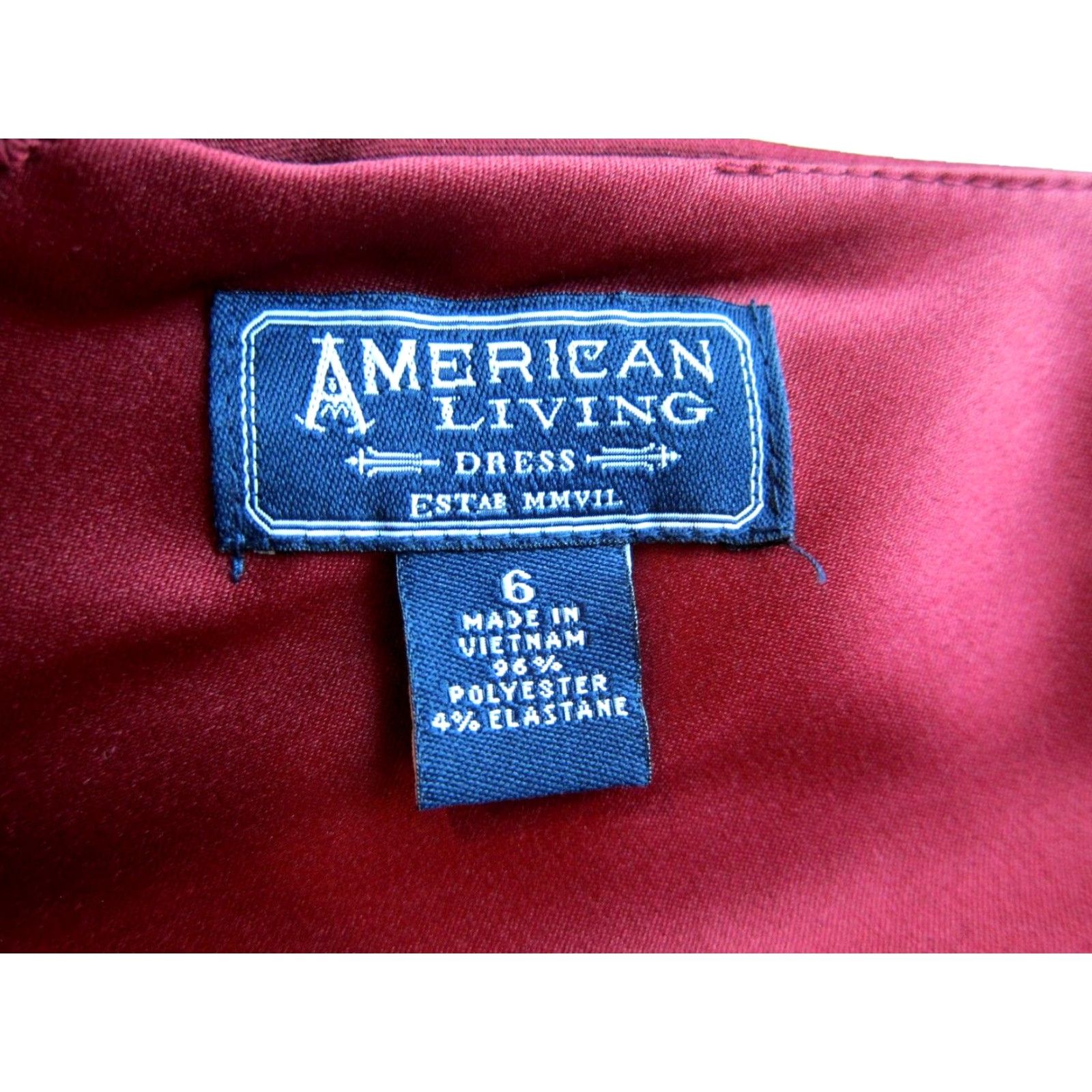 Vintage NWT American Living Maroon Red Pleated V-Neck Sheath Tank Cocktail Dress 6 Size M / US 6-8 / IT 42-44 - 4 Thumbnail