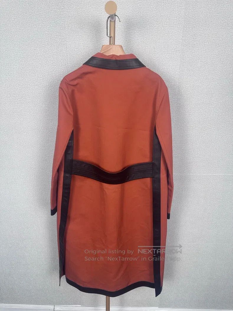 Hermes Hermes Orange Leather Long Coat Size XS / US 0-2 / IT 36-38 - 2 Thumbnail
