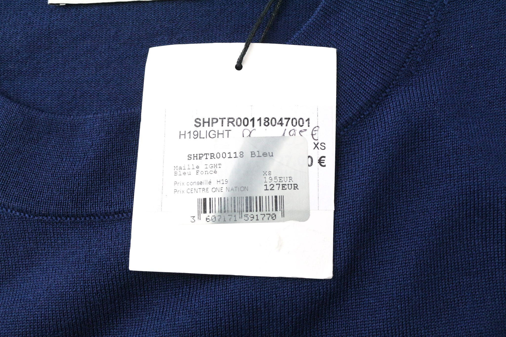 Sandro XS Navy Blue Tight Knit Wool Crew Neck Jumper 74574 Size US XS / EU 42 / 0 - 5 Thumbnail