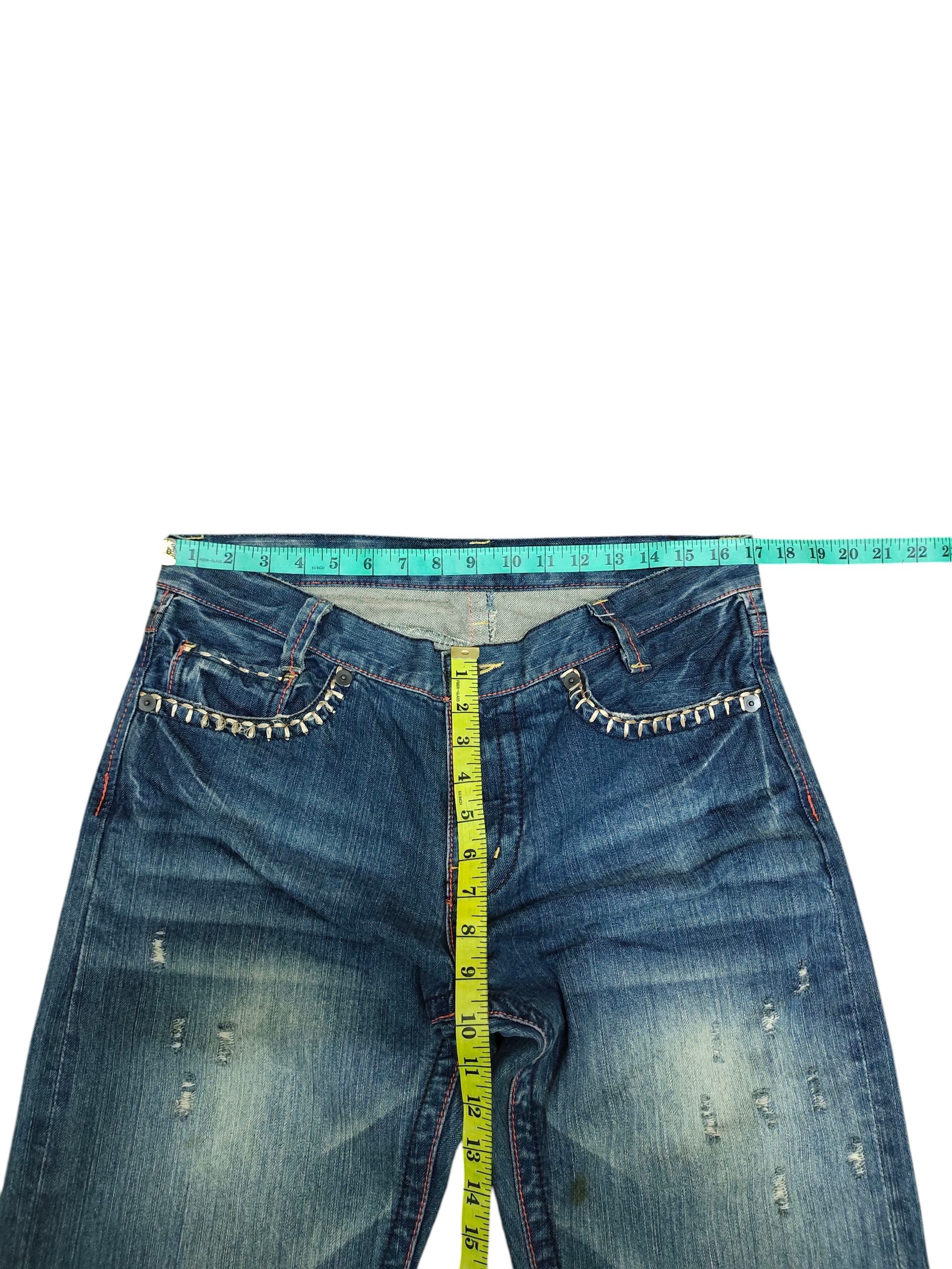 Japanese Brand Japanese Brand Embroidered Pocket Clawmark Distress Jeans Size US 34 / EU 50 - 14 Thumbnail