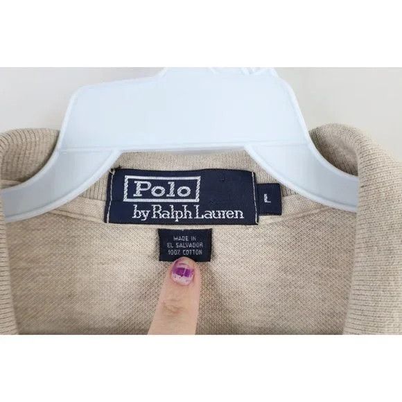 Polo Ralph Lauren Vintage 90s Ralph Lauren Faded Collared Polo Shirt Beige Size US L / EU 52-54 / 3 - 4 Thumbnail