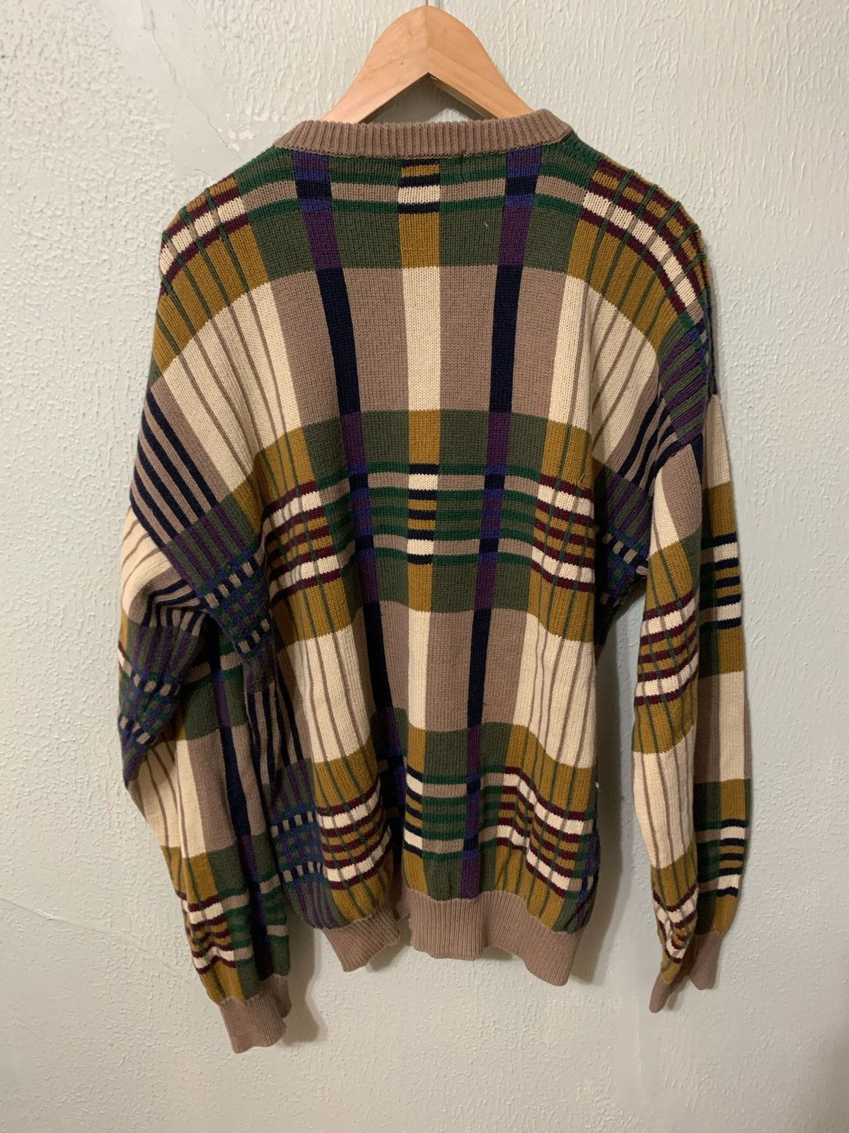 Vintage Vintage Crazy Check Knit Sweater Size US L / EU 52-54 / 3 - 1 Thumbnail