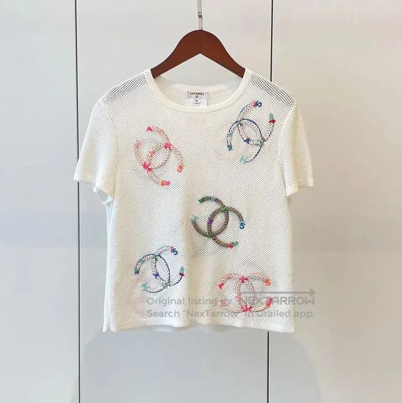 Chanel Chanel Summer White Short Sleeve T-Shirt . Size XS / US 0-2 / IT 36-38 - 1 Thumbnail