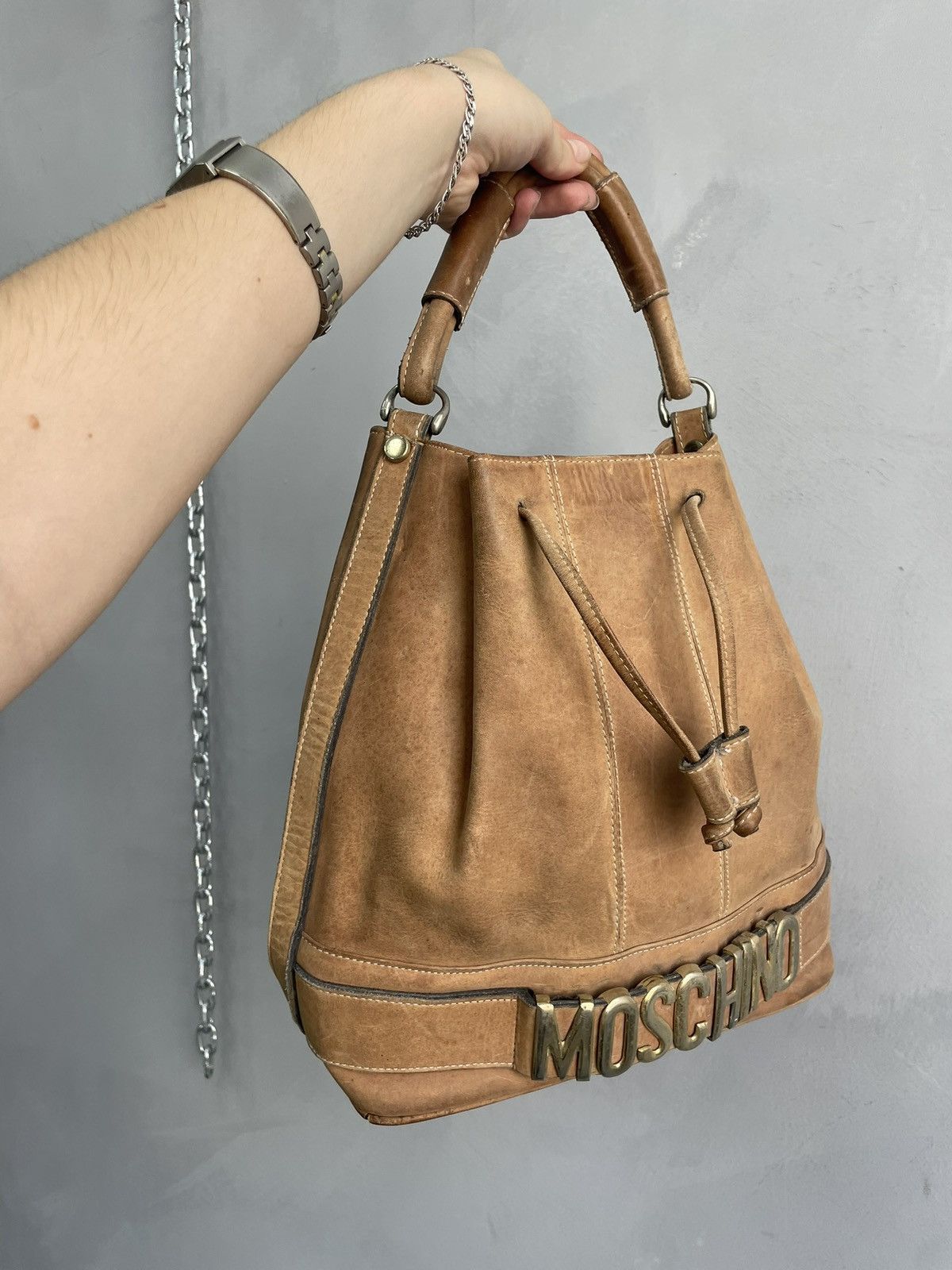 Moschino Retro Moschino Big logo leather y2k bag hype Size ONE SIZE - 6 Thumbnail