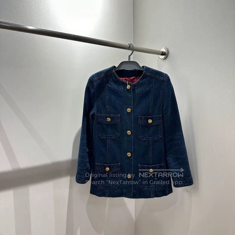 Gucci Gucci Double G gold buckle four-pocket denim jacket Size XS / US 0-2 / IT 36-38 - 1 Thumbnail