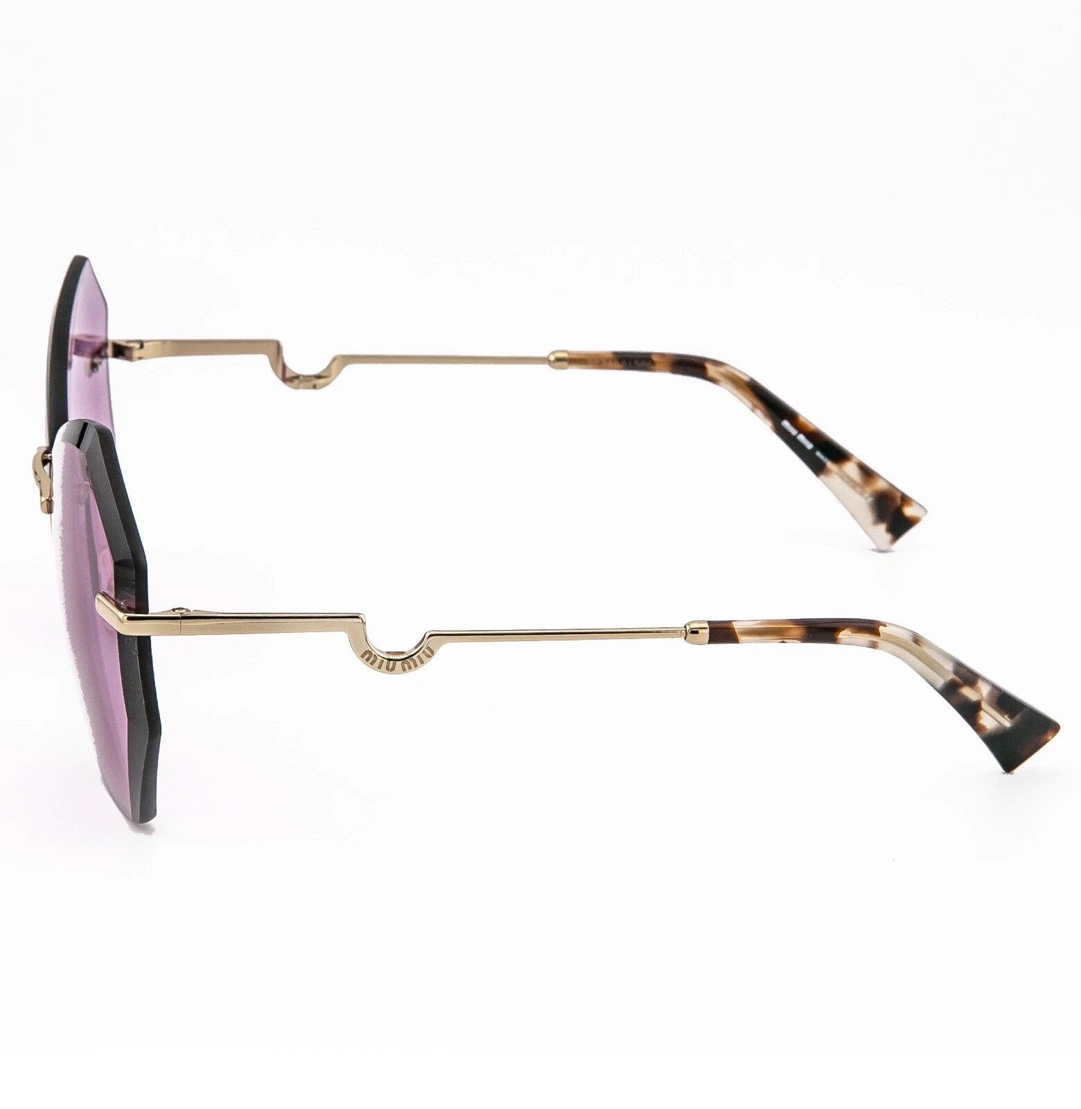 Miu Miu MIU MIU CHARM MU55XS Gold Pink Geometric Luxury Fashion 55X Size ONE SIZE - 4 Thumbnail