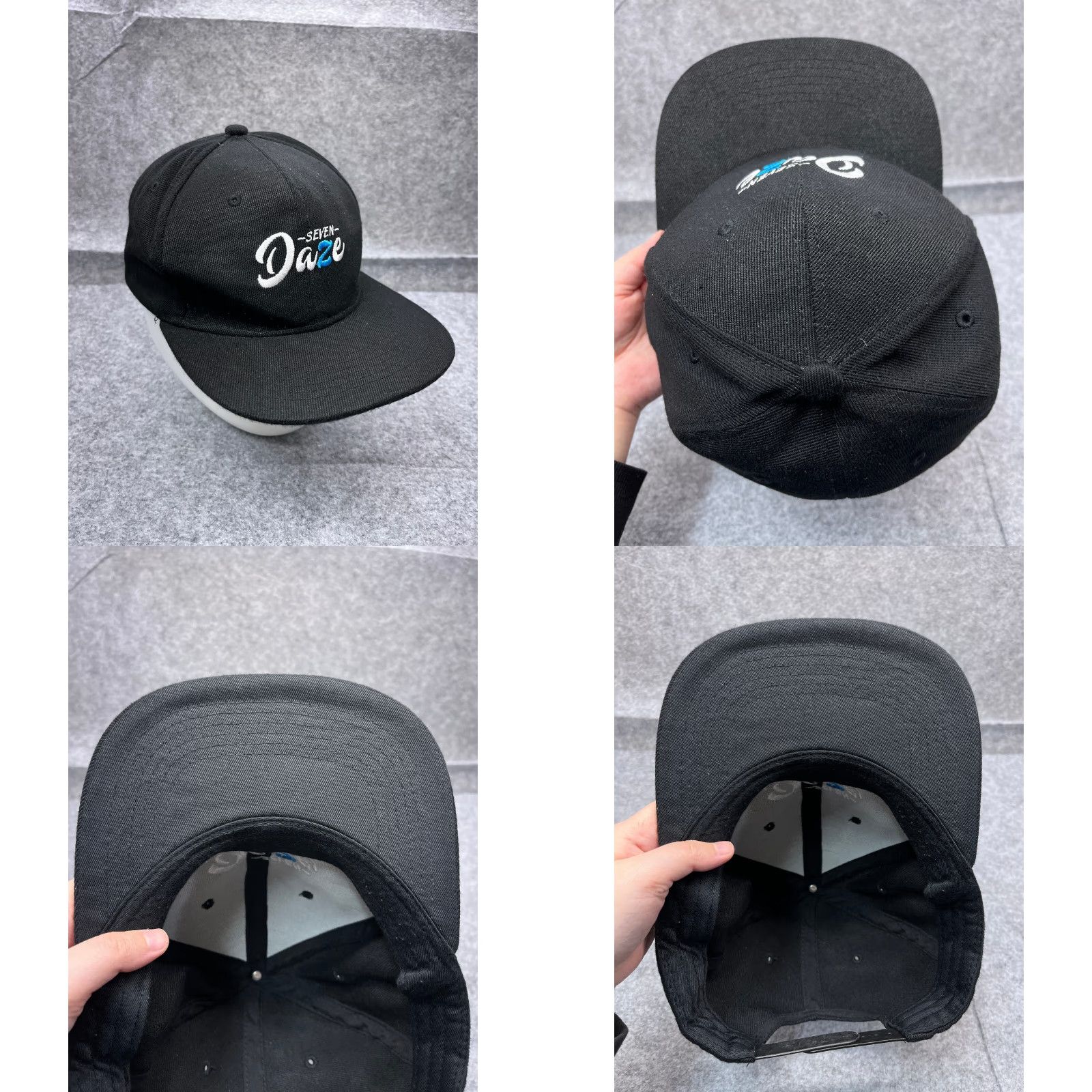 Vintage Seven Daze Hat Cap Snap Back Adult One Size Black Polyester Blend Twill Adjustable Lightweight mens Hats Seven Daze Size ONE SIZE - 8 Thumbnail