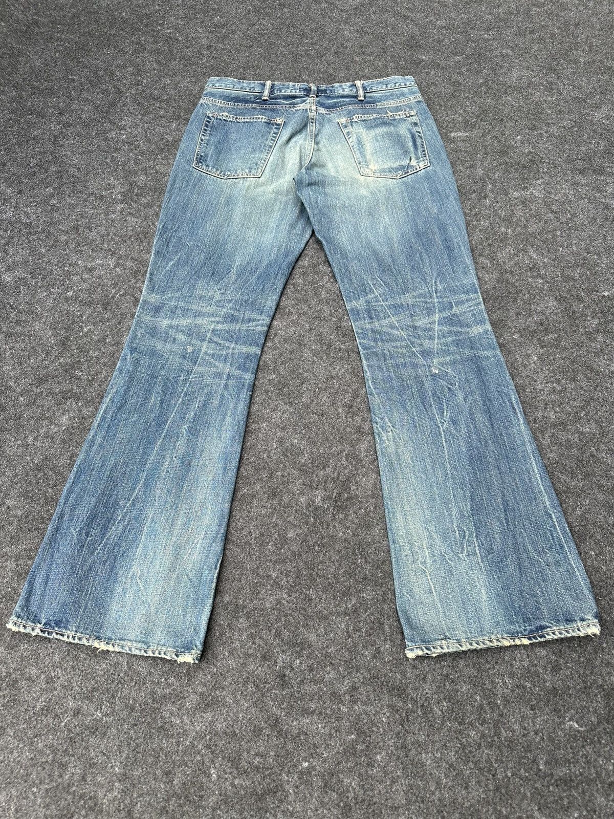 Warehouse 🔥 Vintage Spell Bound Japan Flare Distressed Denim D26 Size US 34 / EU 50 - 5 Thumbnail
